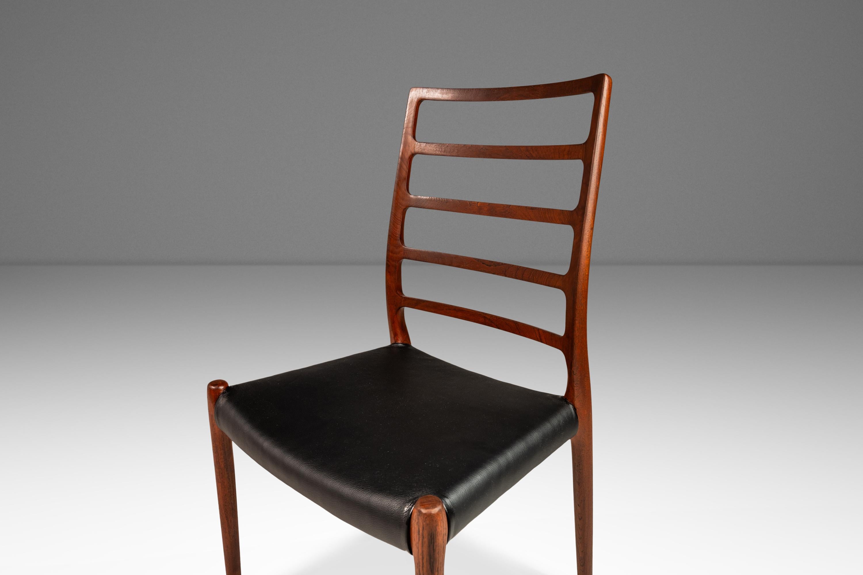 Model No. 82 Ladderback Side Chair for J.L. Møllers Møbelfabrik, Denmark, 1960's 4