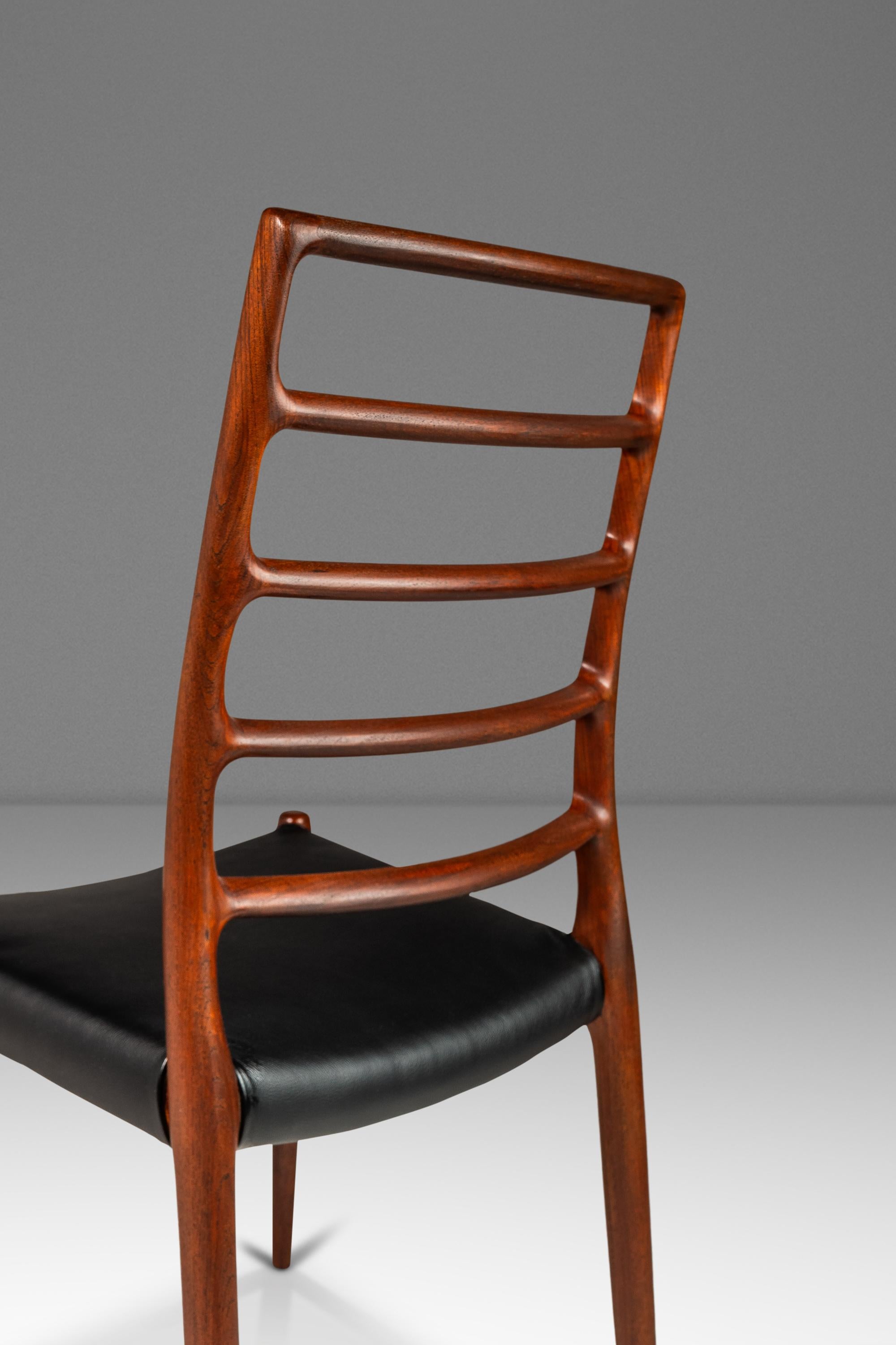 Model No. 82 Ladderback Side Chair for J.L. Møllers Møbelfabrik, Denmark, 1960's 5