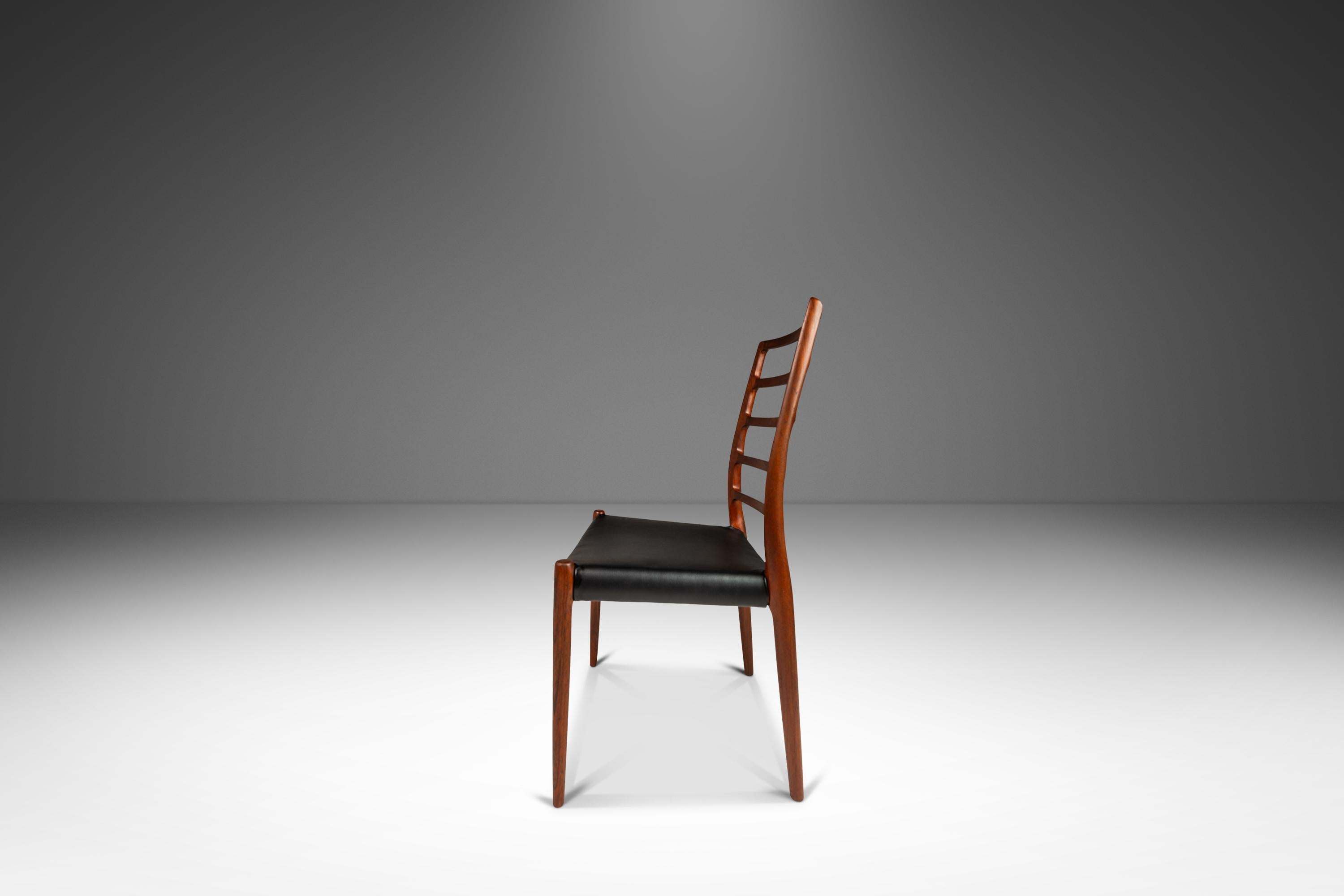 Danish Model No. 82 Ladderback Side Chair for J.L. Møllers Møbelfabrik, Denmark, 1960's