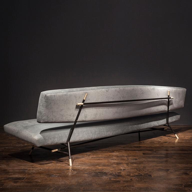 Rare Model no. 865 Sofa by Ico Parisi, Italy 1958, in painted and enameled tubular metal, manufactured by Cassina, Italy. Provenance available.