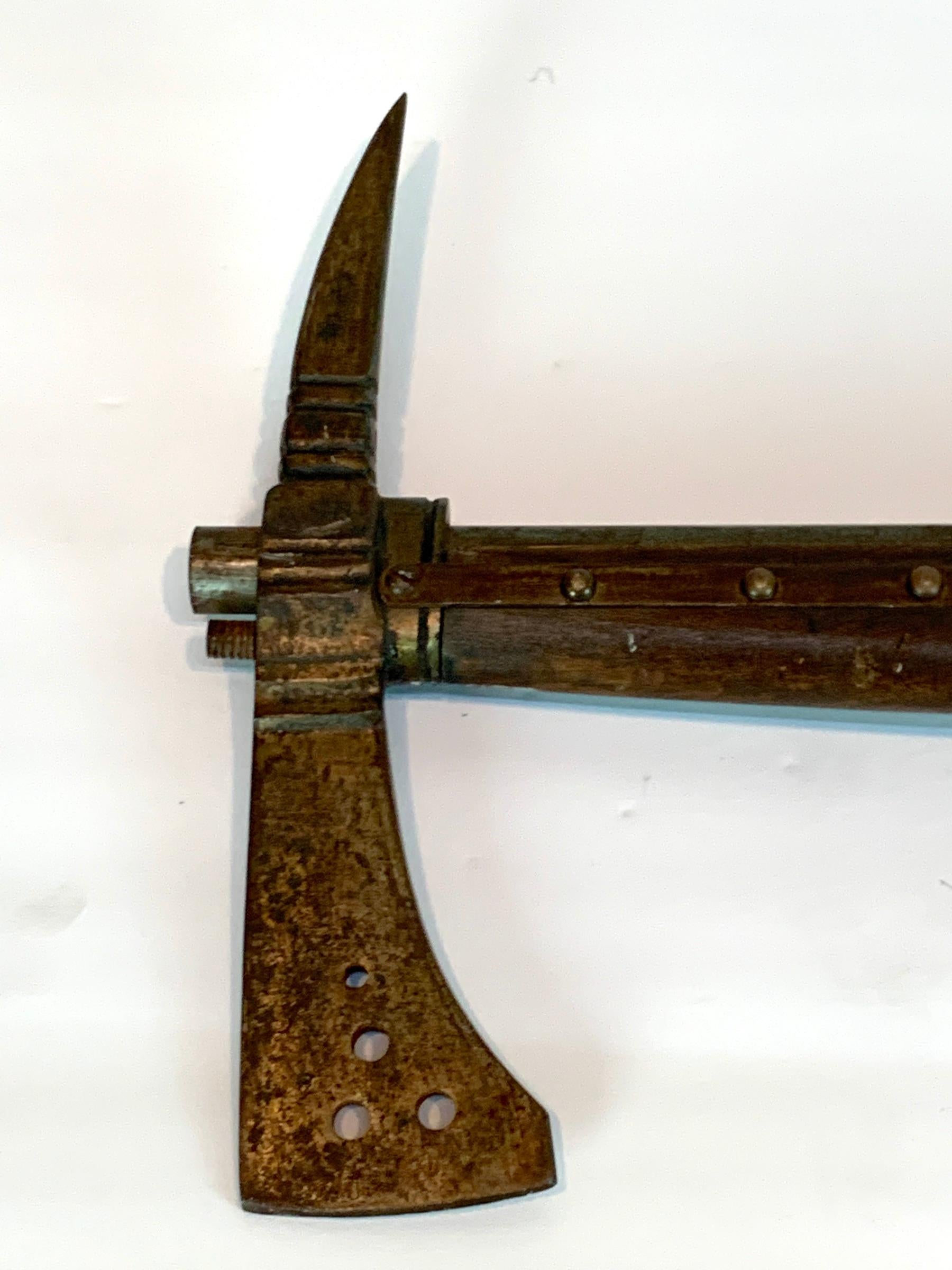 Model of a European 18th Century Flintlock Pistol with Axe Handle 4