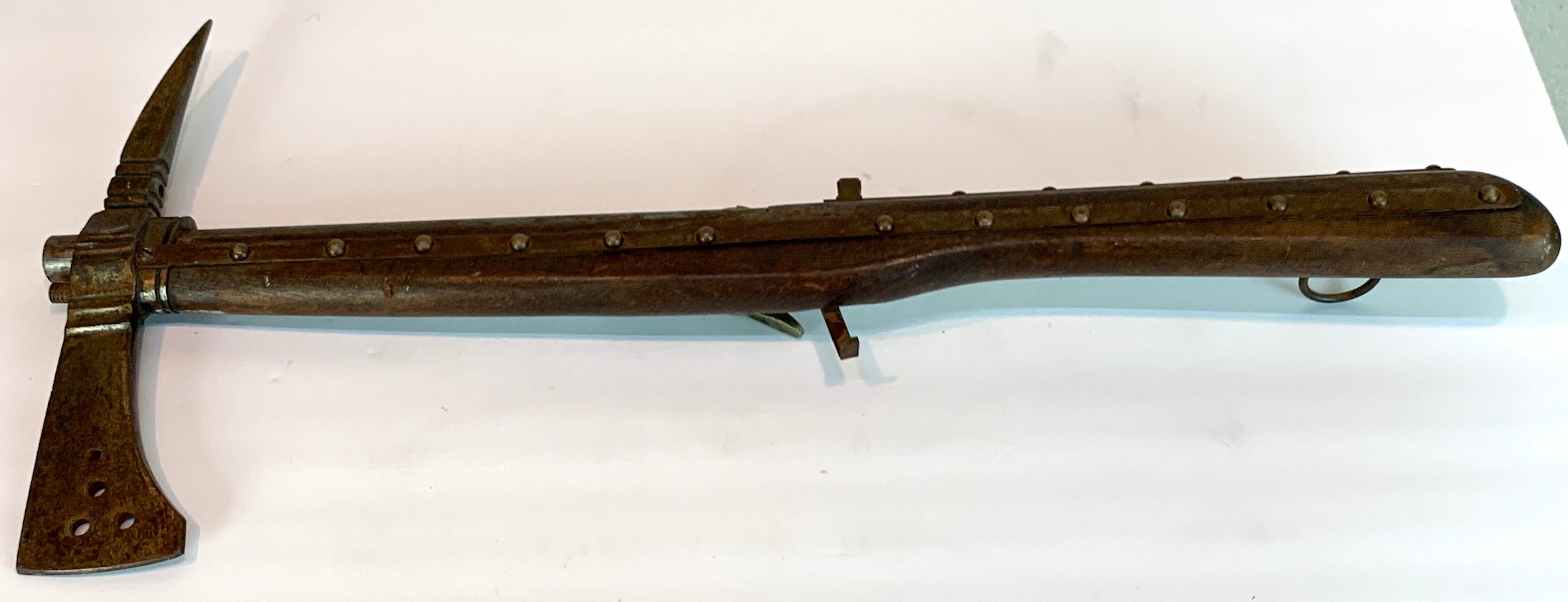 Model of a European 18th Century Flintlock Pistol with Axe Handle 5