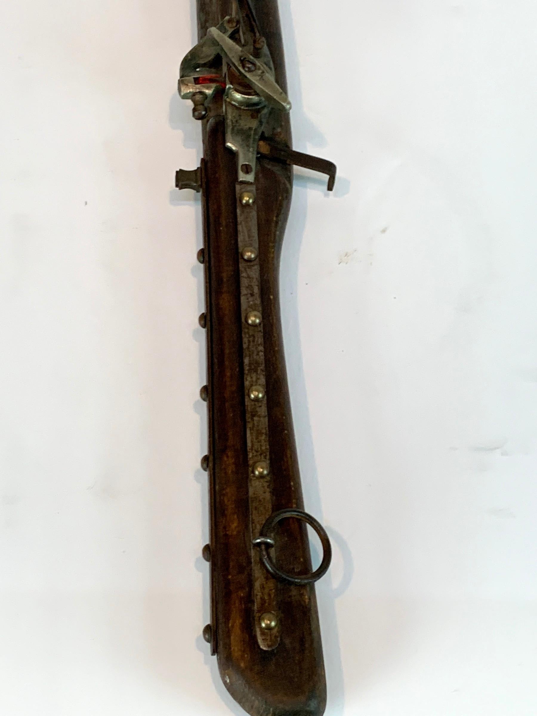 20th Century Model of a European 18th Century Flintlock Pistol with Axe Handle
