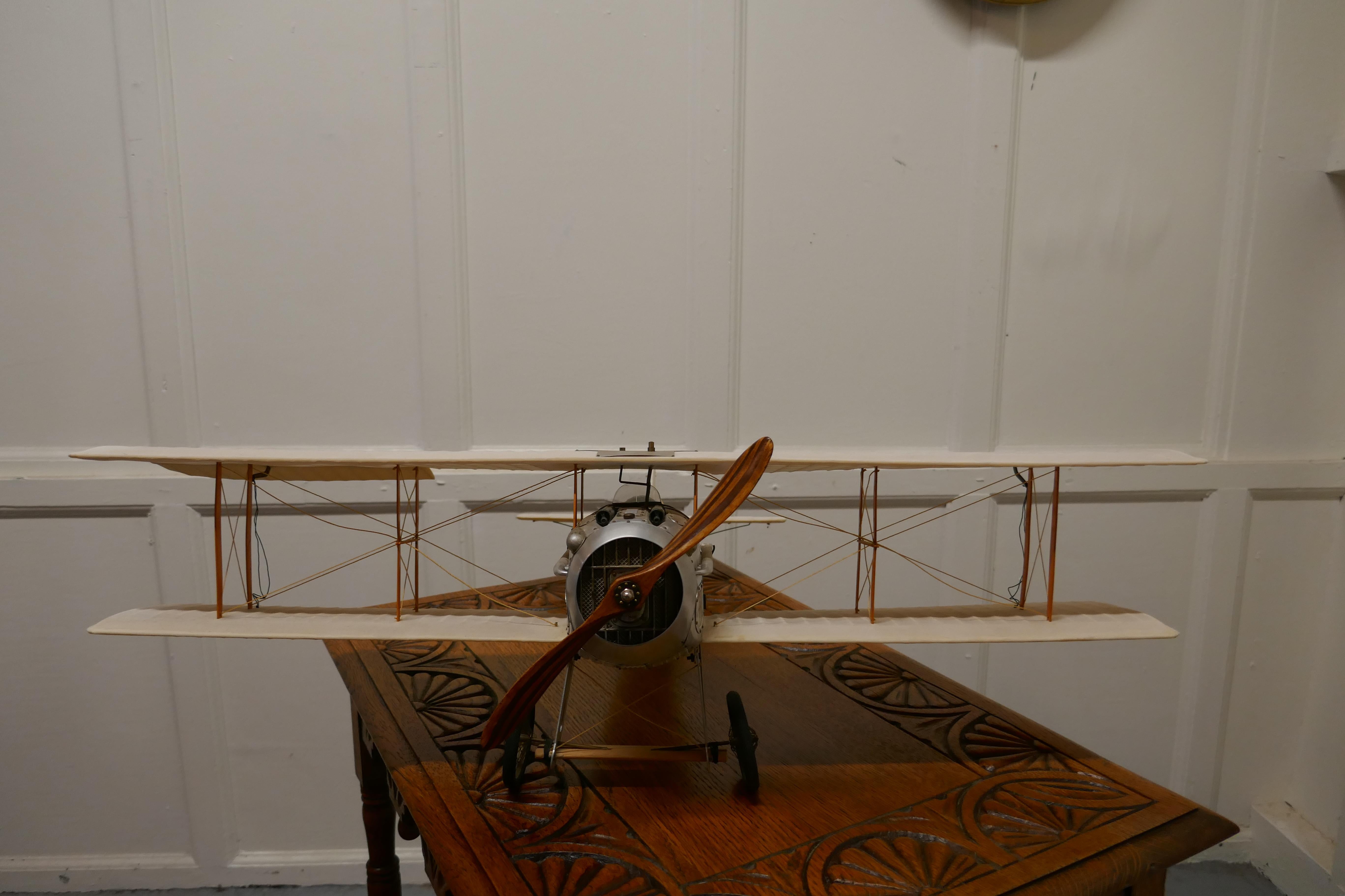 Belle Époque Model of a French WW1 Biplane in Wood