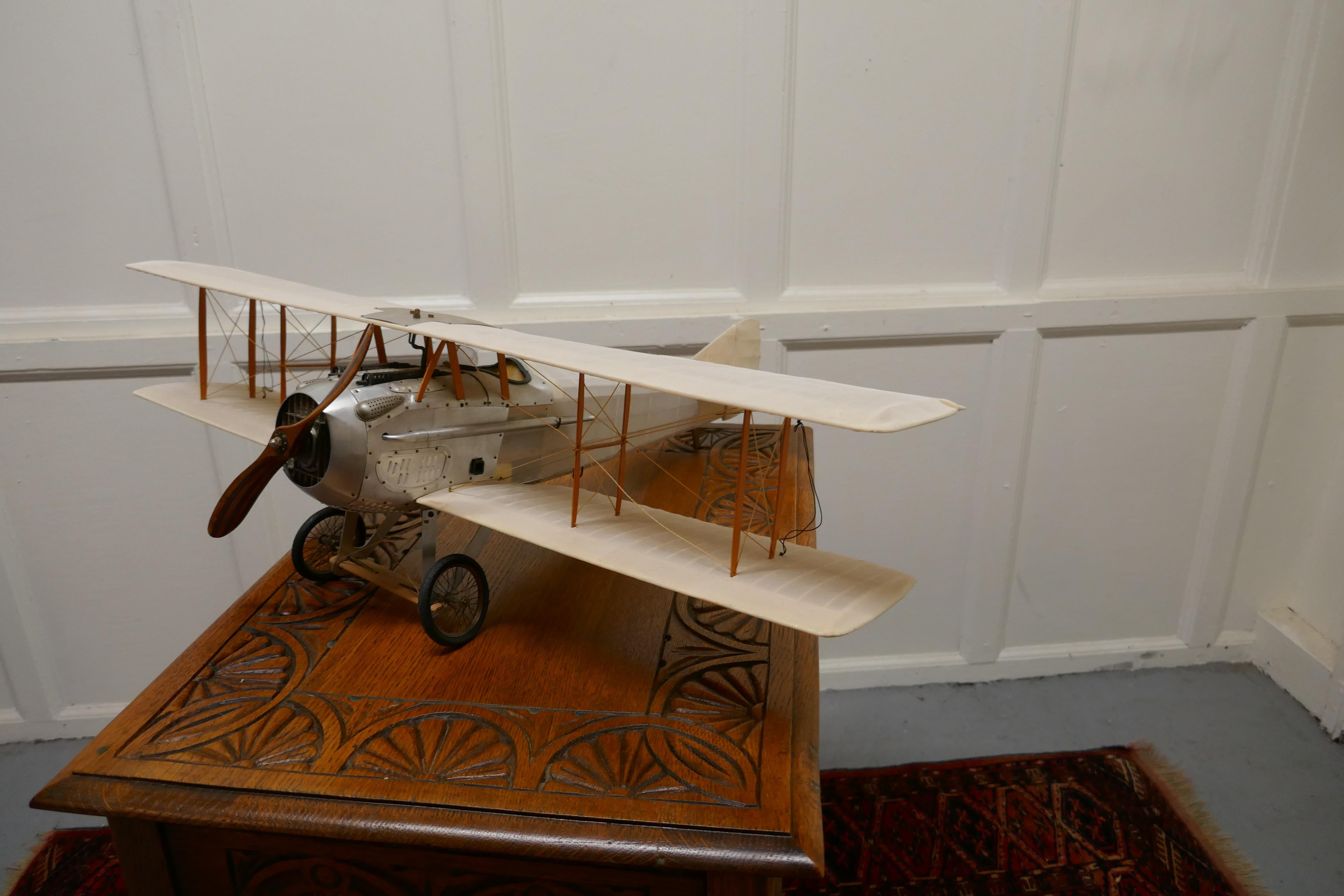 Model of a French WW1 Biplane in Wood In Good Condition In Godshill, Isle of Wight