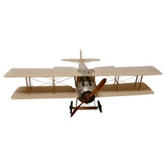 Vintage Model of a French WW1 Biplane in Wood