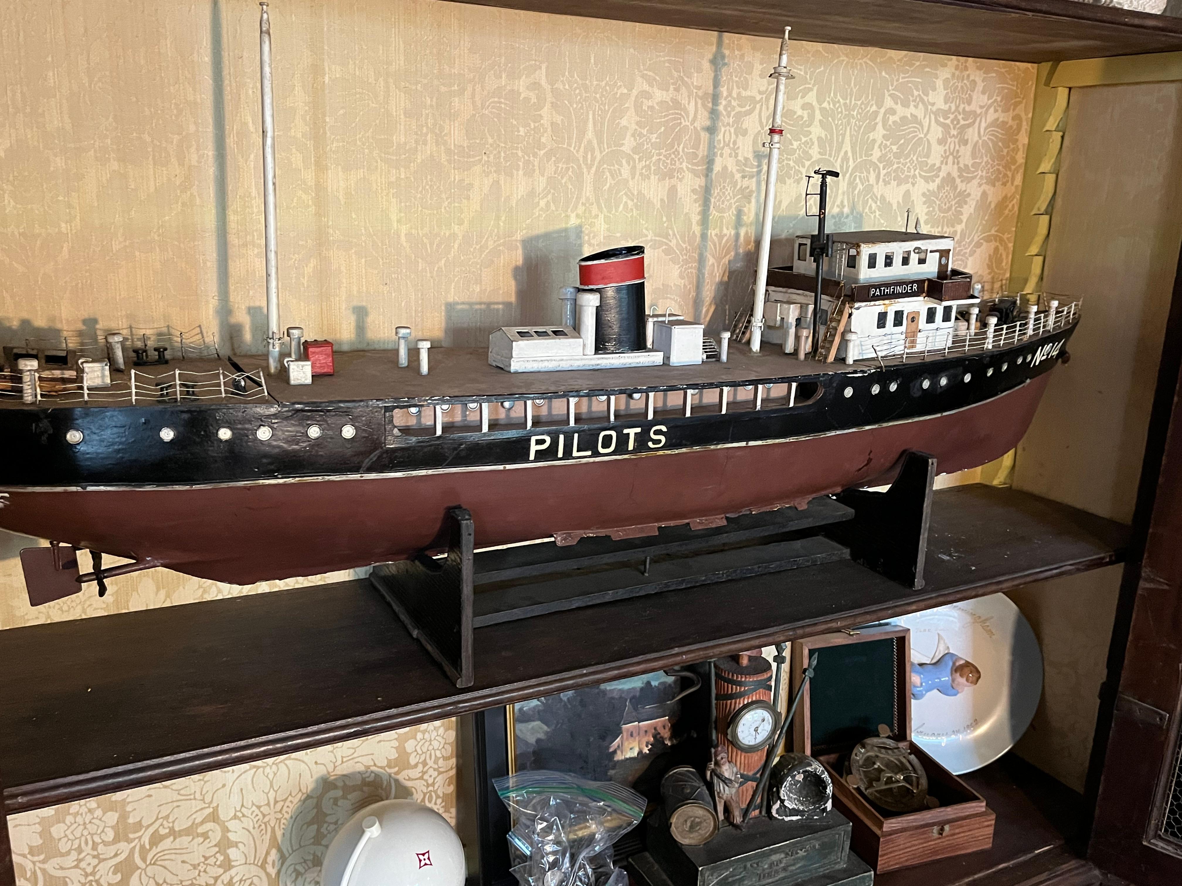 Wood Model of a Pilot Ship For Sale
