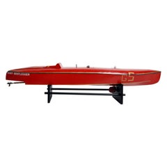 Vintage Model of a Red Speedboat