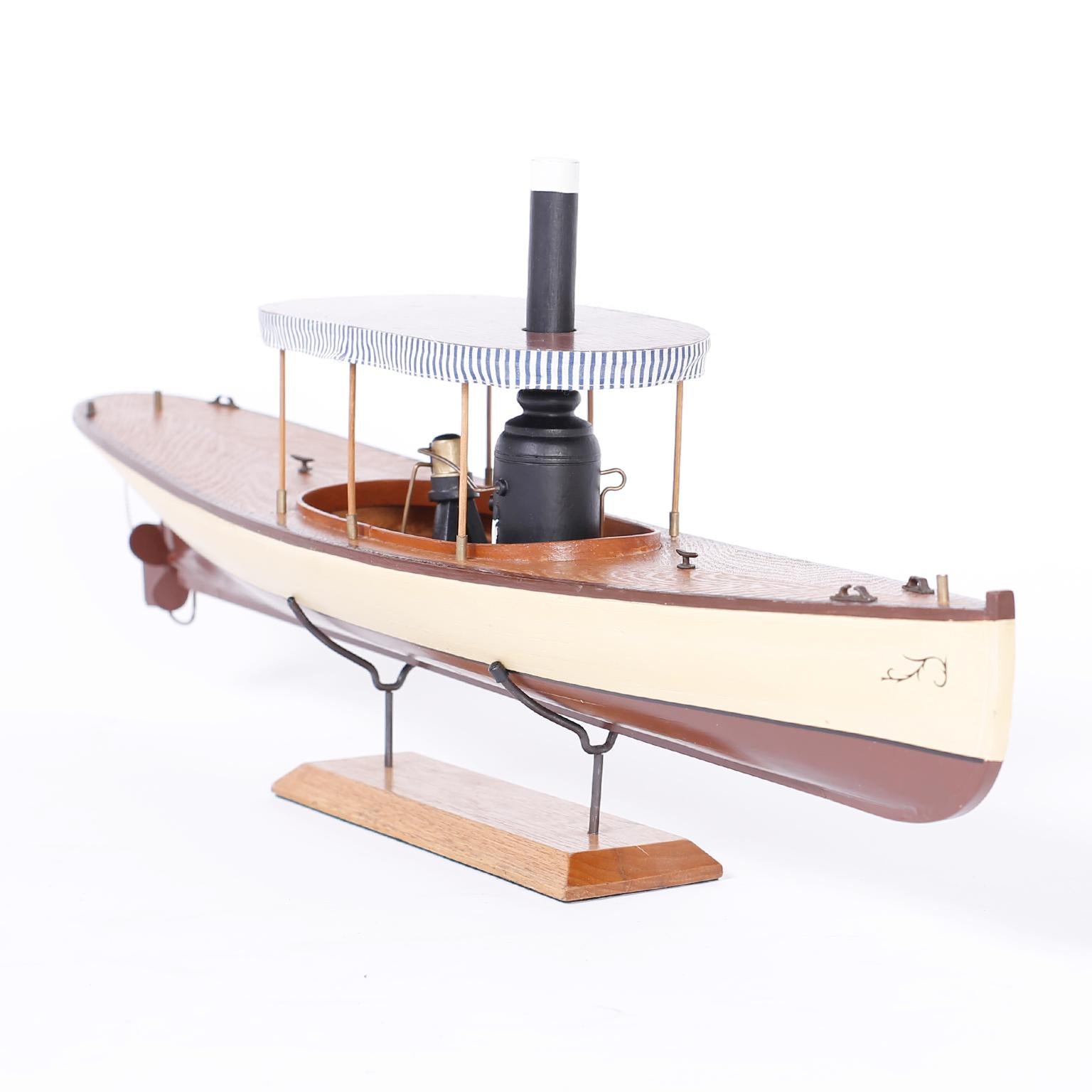 American Model of a Steam Powered Boat or Launch