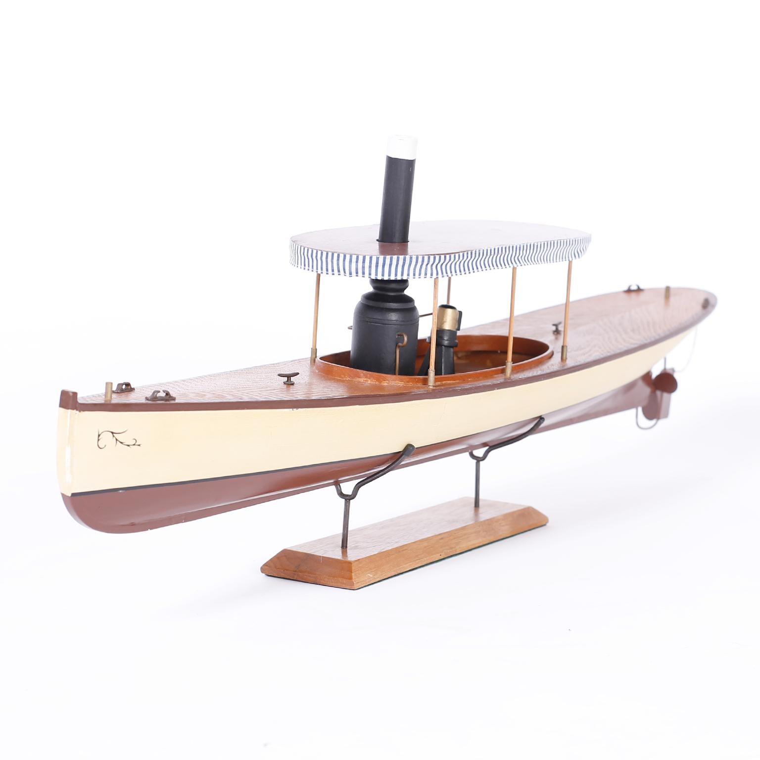 Model of a Steam Powered Boat or Launch In Good Condition In Palm Beach, FL