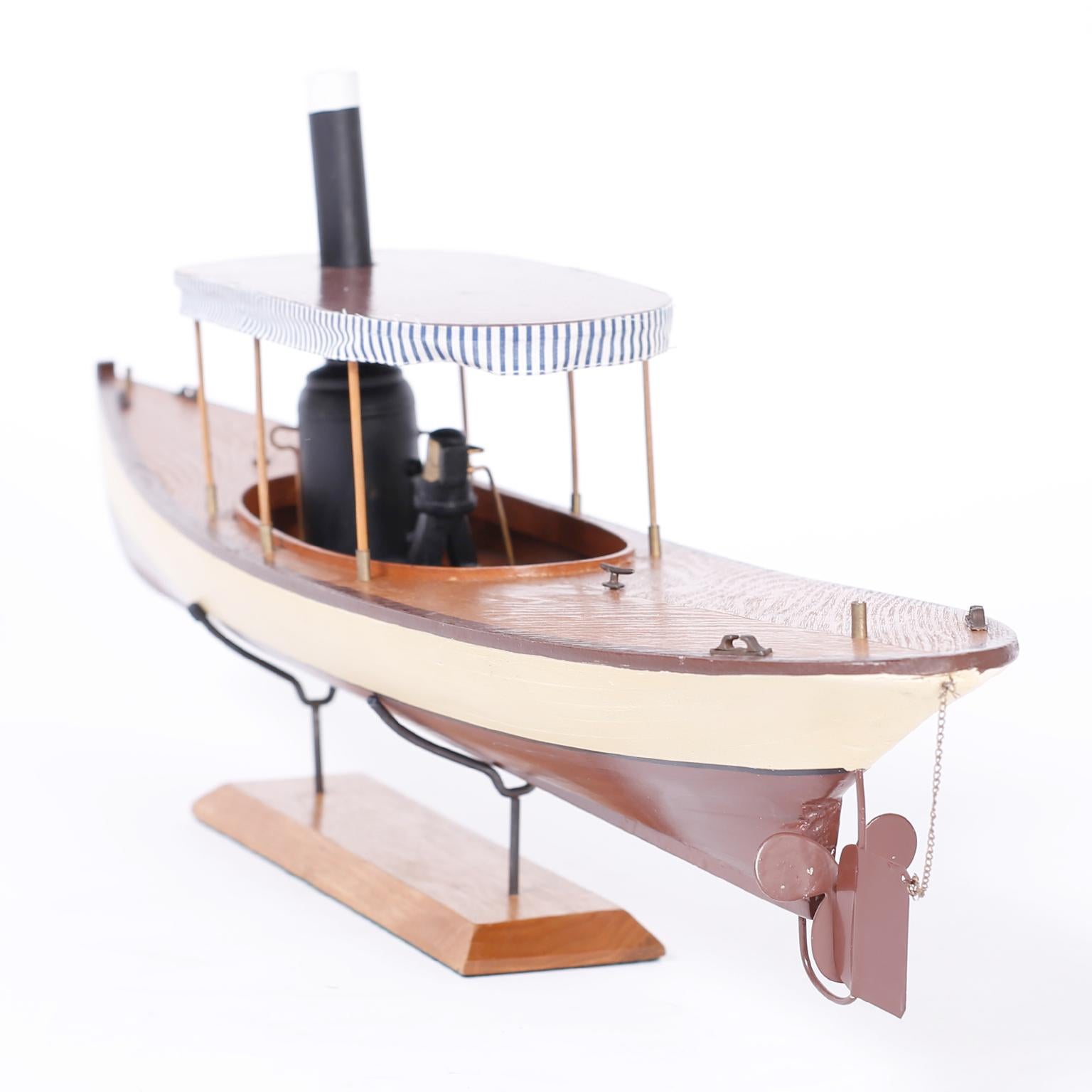 20th Century Model of a Steam Powered Boat or Launch