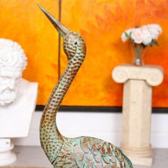 Model of a Stork Tin Cold Painted Figure Scuplture Statue