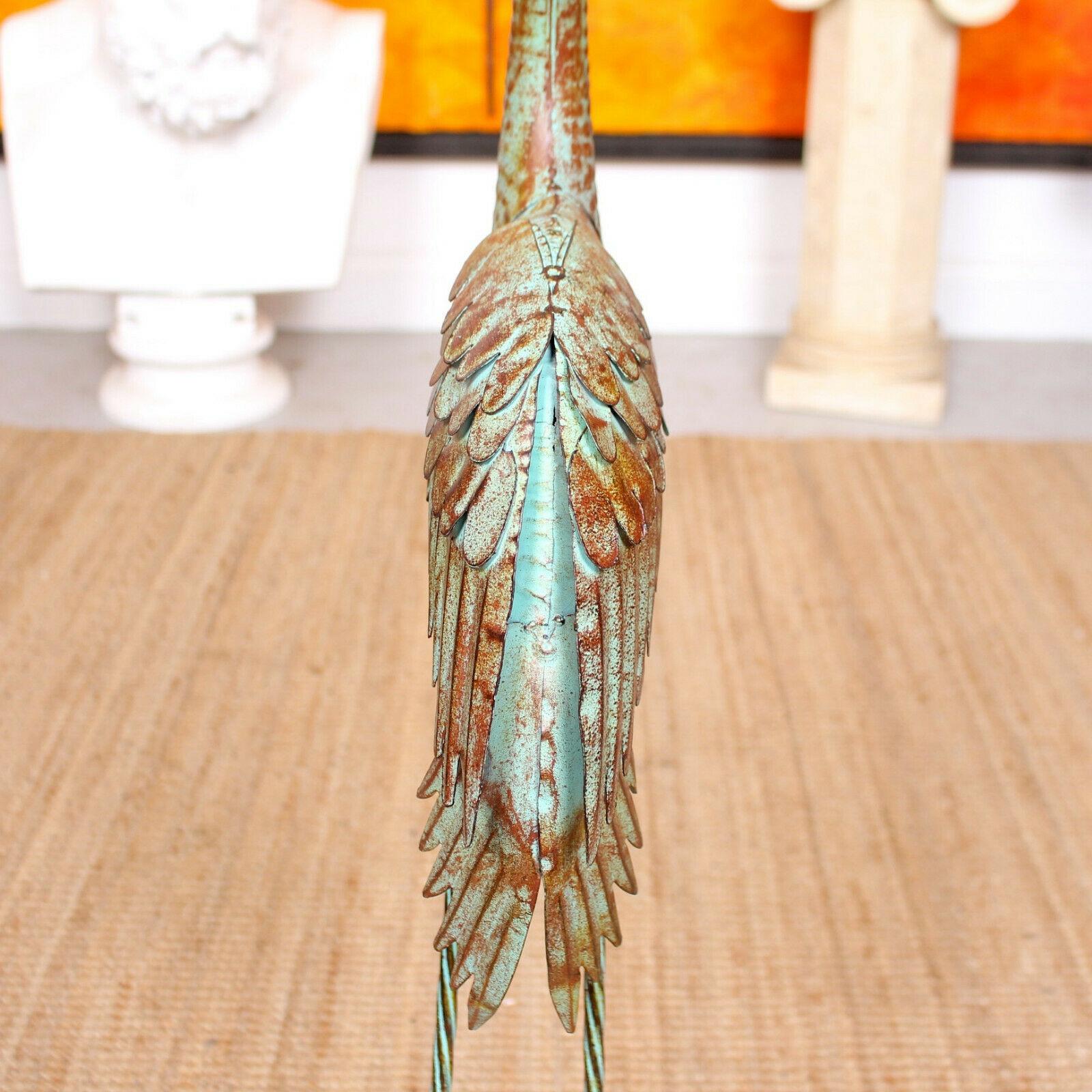 20th Century Model of a Stork Tin Cold Painted Figure Scuplture Statue For Sale