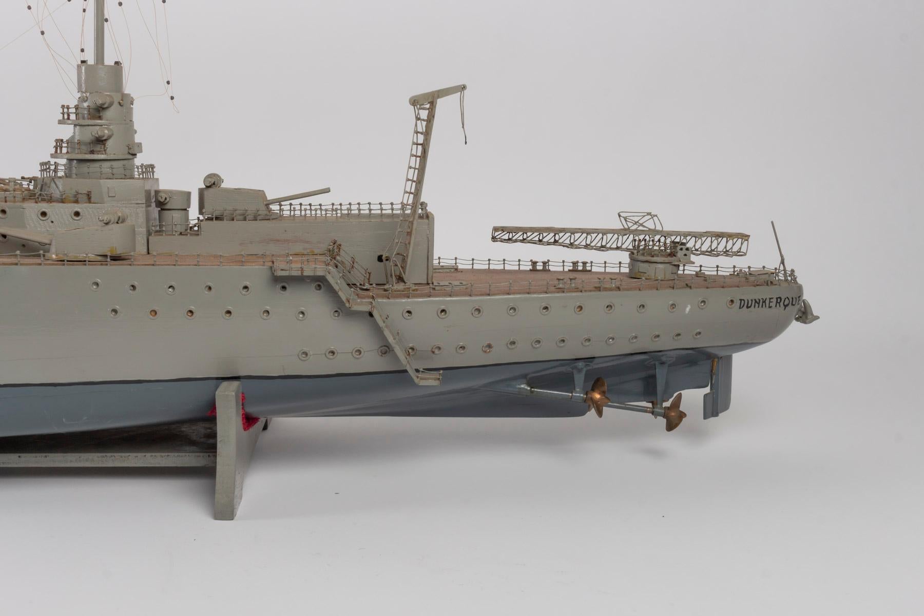 Brutalist Model of a War Boat, Handcrafted, 