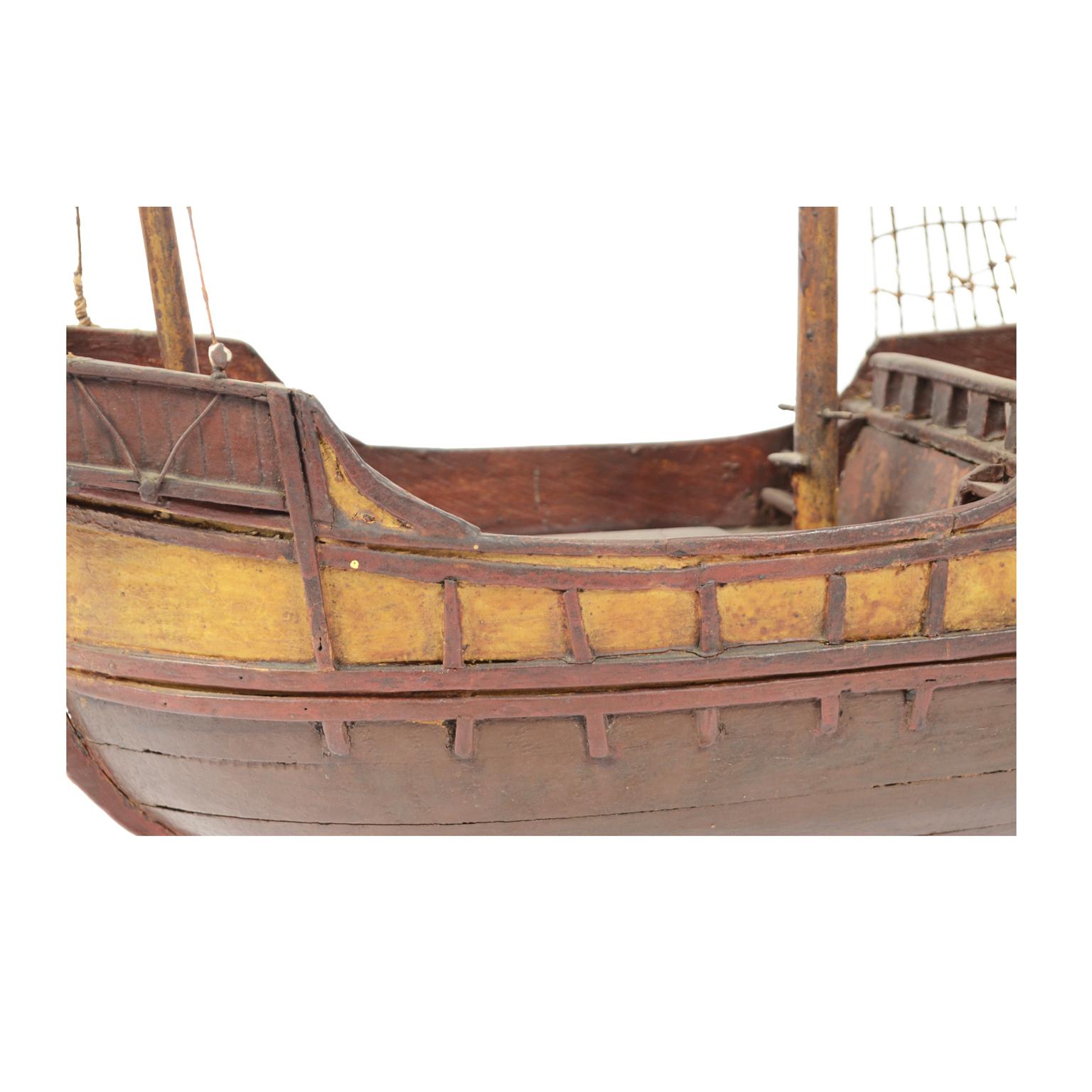 Late 19th century Antique Maritime Model of Cargo-Carrack Probably from Genoa For Sale 2