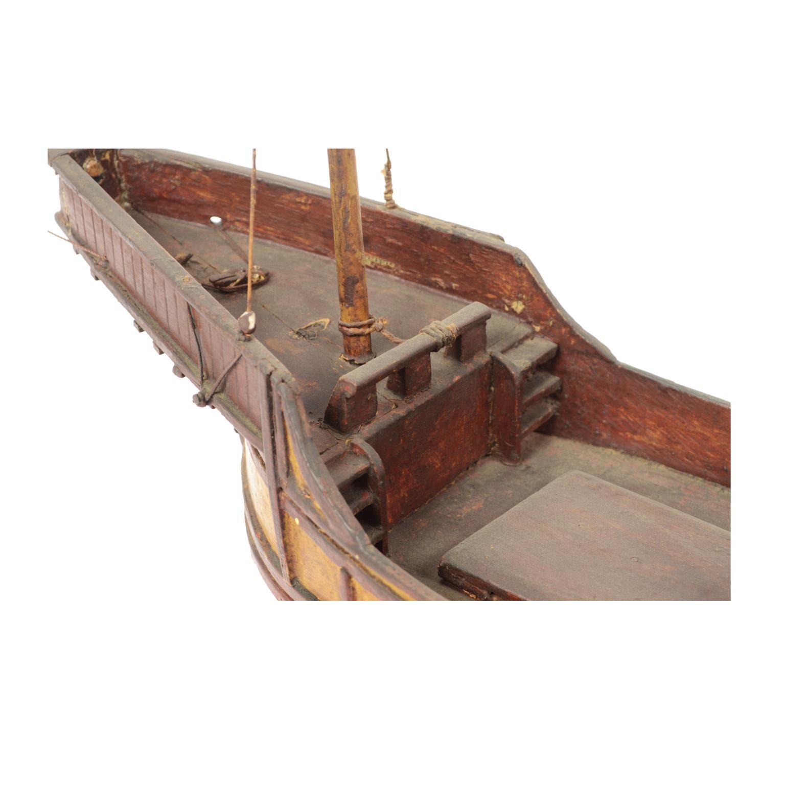 Late 19th century Antique Maritime Model of Cargo-Carrack Probably from Genoa For Sale 6