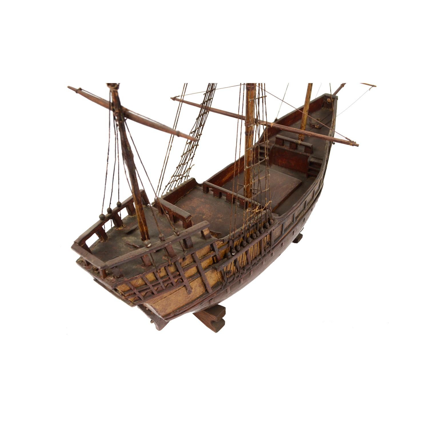 Italian Late 19th century Antique Maritime Model of Cargo-Carrack Probably from Genoa For Sale