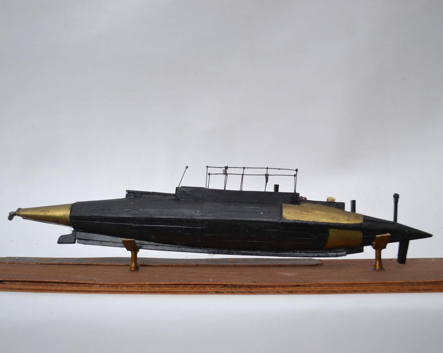 Wood Model of Early USSR Submarine 'Nalim'