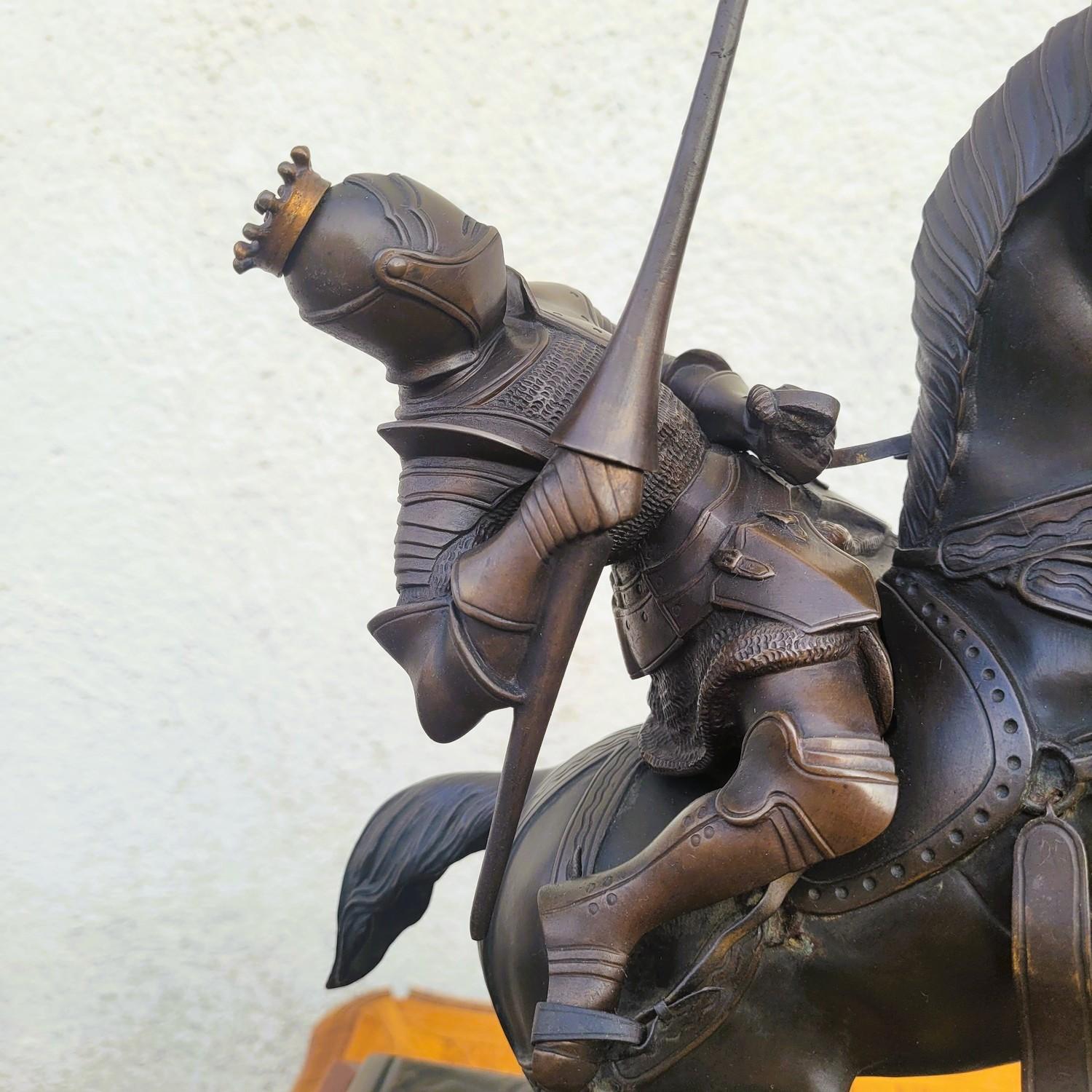 Gothic Model Of Nieuwerkerke, Battle Of The Duke Of Clarence, Bronze, Late 19th Century For Sale