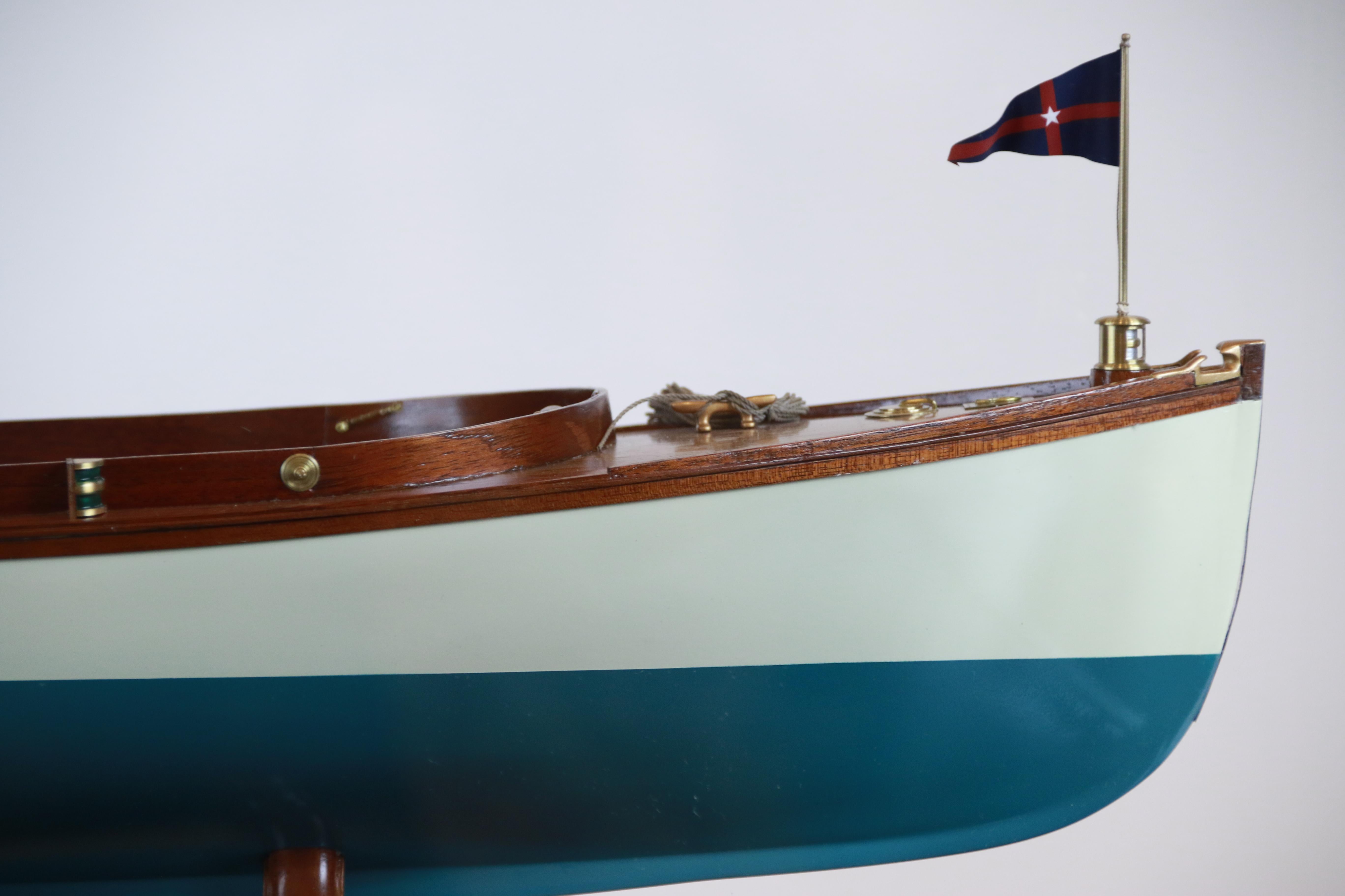 Precise model of the launch that J.P. Morgan would take to get to and from his palatial yacht 