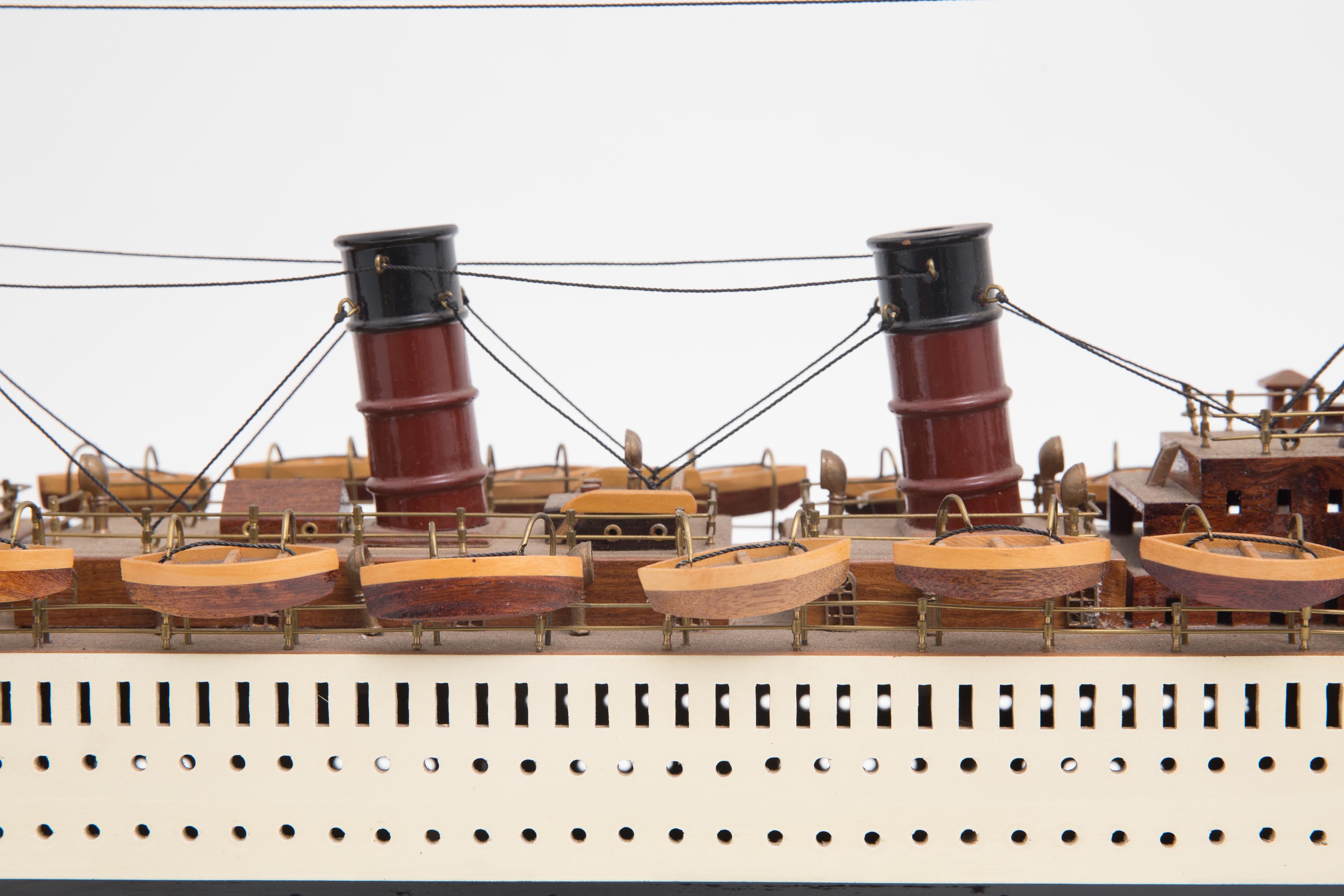 Wood Model of the Cunard luxury Liner, Queen Mary