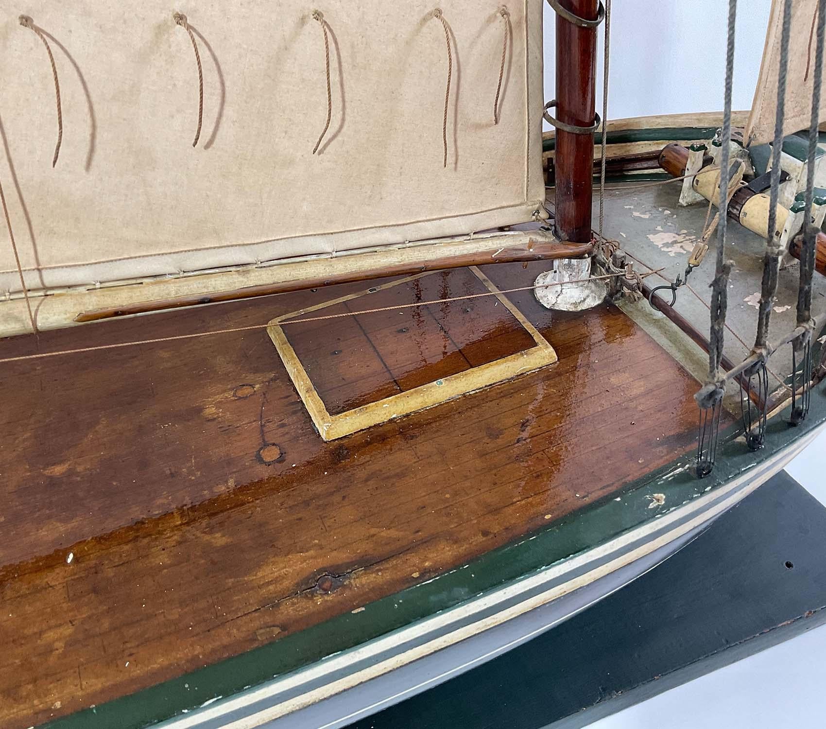 Wood Model of the Oyster Sloop Fanny Fern of Quincy Mass