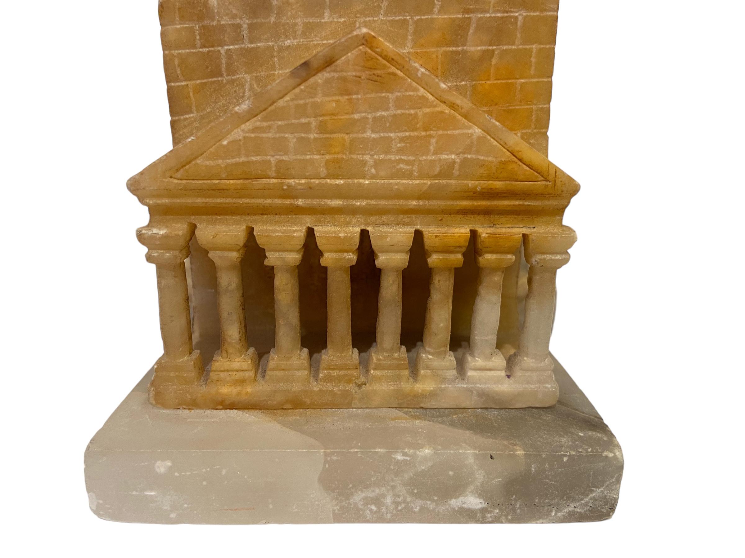 Architectural Grand Tour model of the Pantheon in Rome.
In yellow and white alabaster.
 