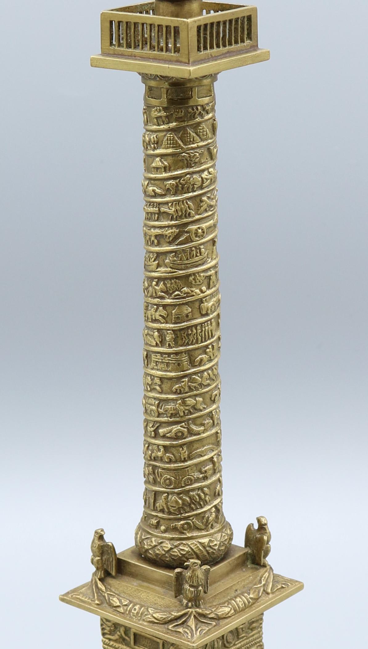 French Model of the Place Vendôme Column, Gilt-Brass, Mid-19th Century