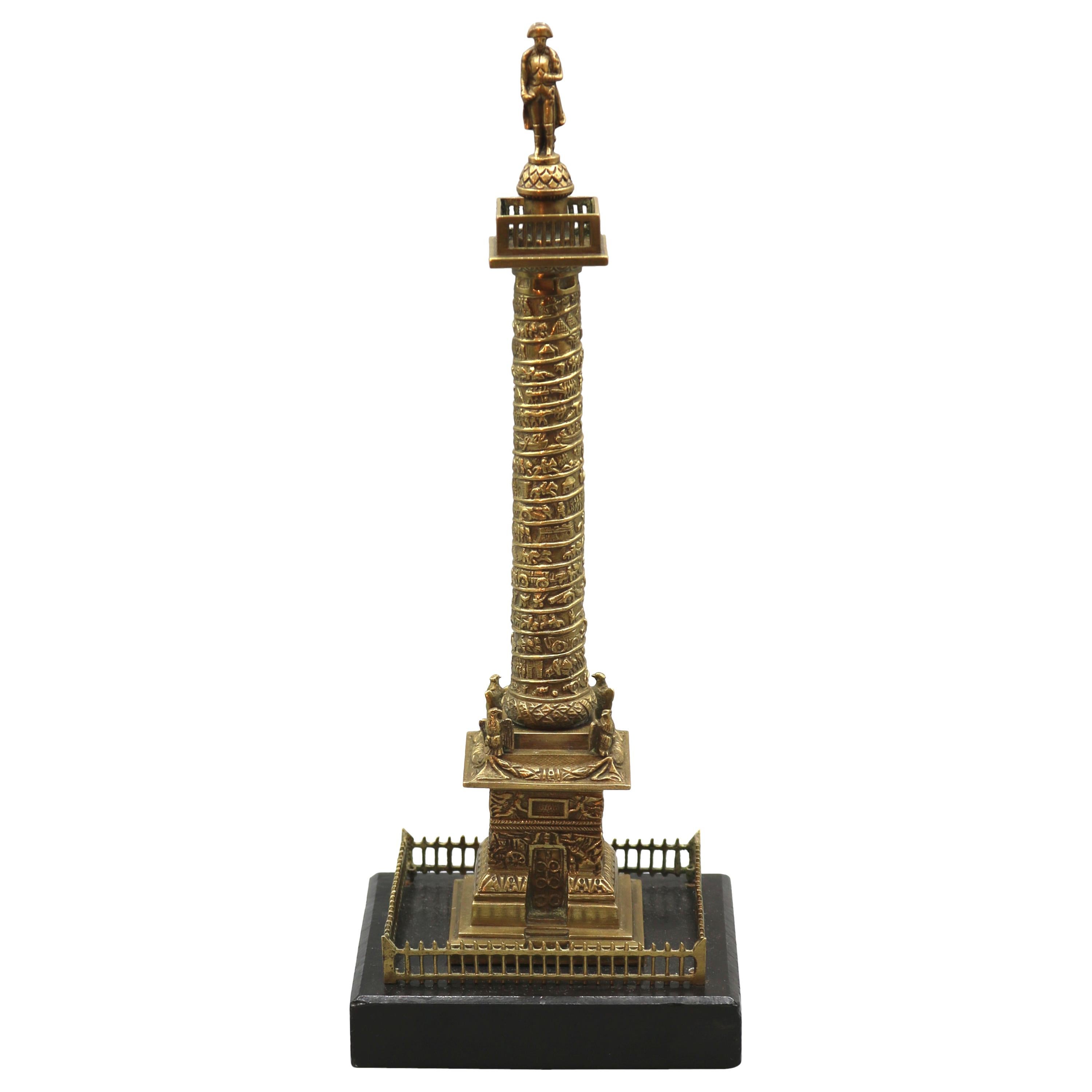 Model of the Place Vendôme Column, Gilt-Brass, Mid-19th Century