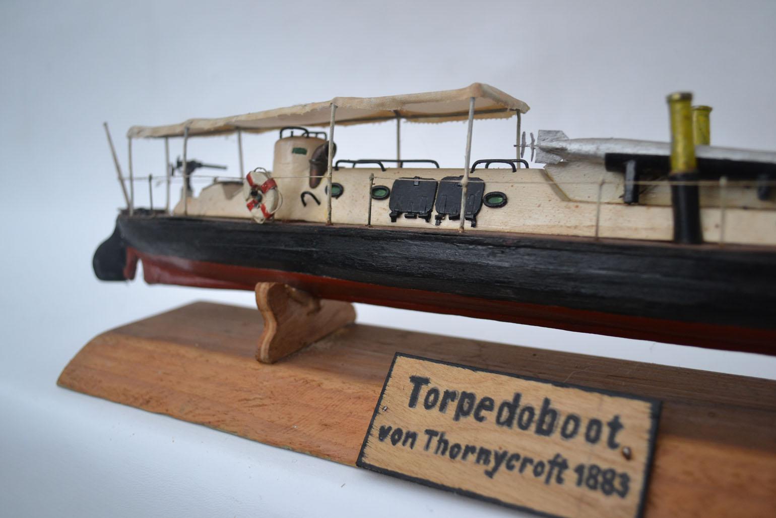 Model of Torpedo Boat 'Thornycroft' 1883 In Good Condition In London, GB