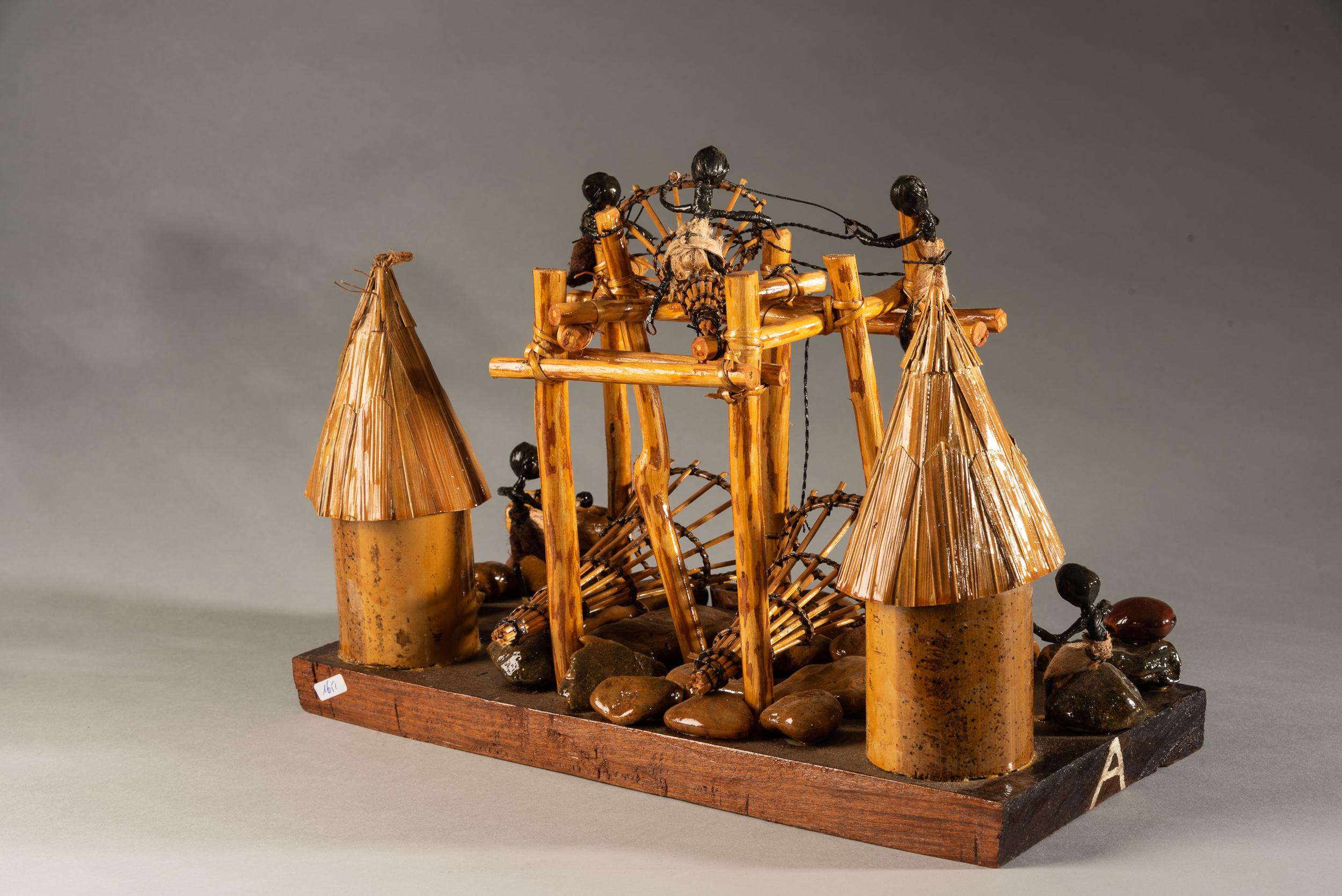 Modèle d'installation de pêche de Wagenia sur le fleuve Kongo Bon état - En vente à Leuven , BE