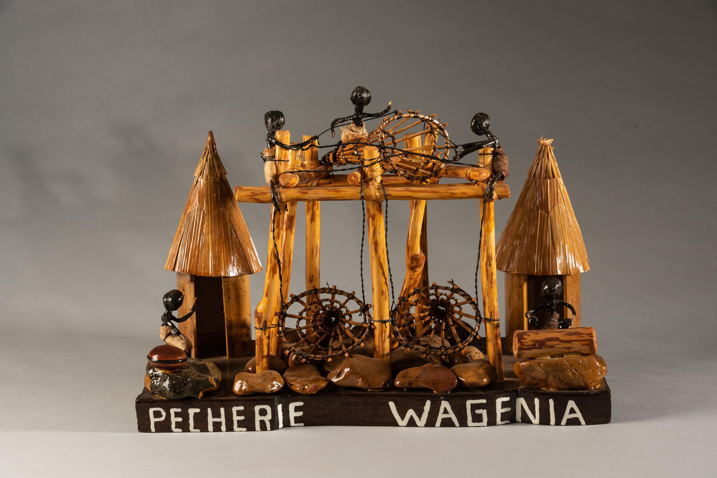 Bois Modèle d'installation de pêche de Wagenia sur le fleuve Kongo en vente