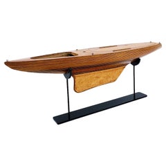 Model of wooden boat hull On metal Base - 20th