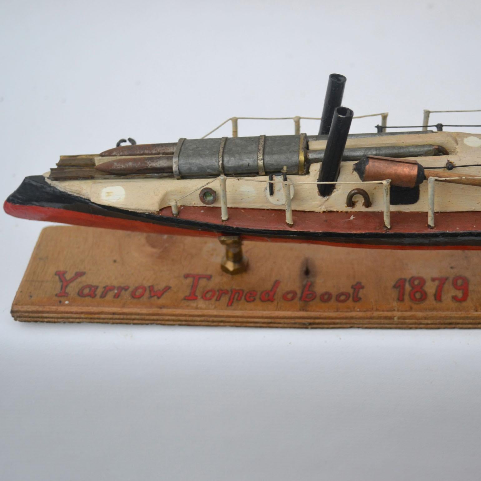 Early 20th Century Model of 'Yarrow' Torpedo Boat, 1879