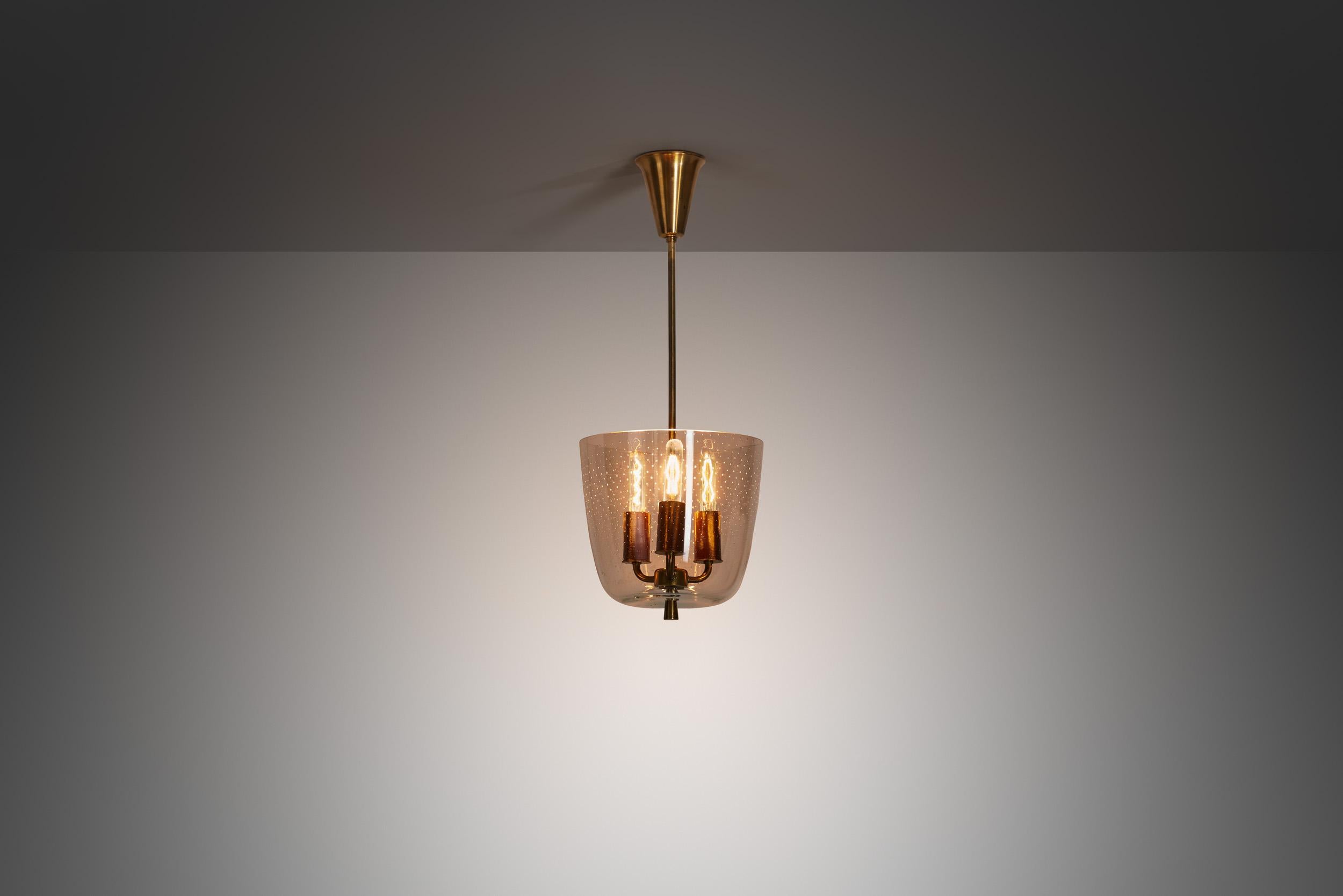 Danese Lampada da soffitto in ottone e vetro modello 