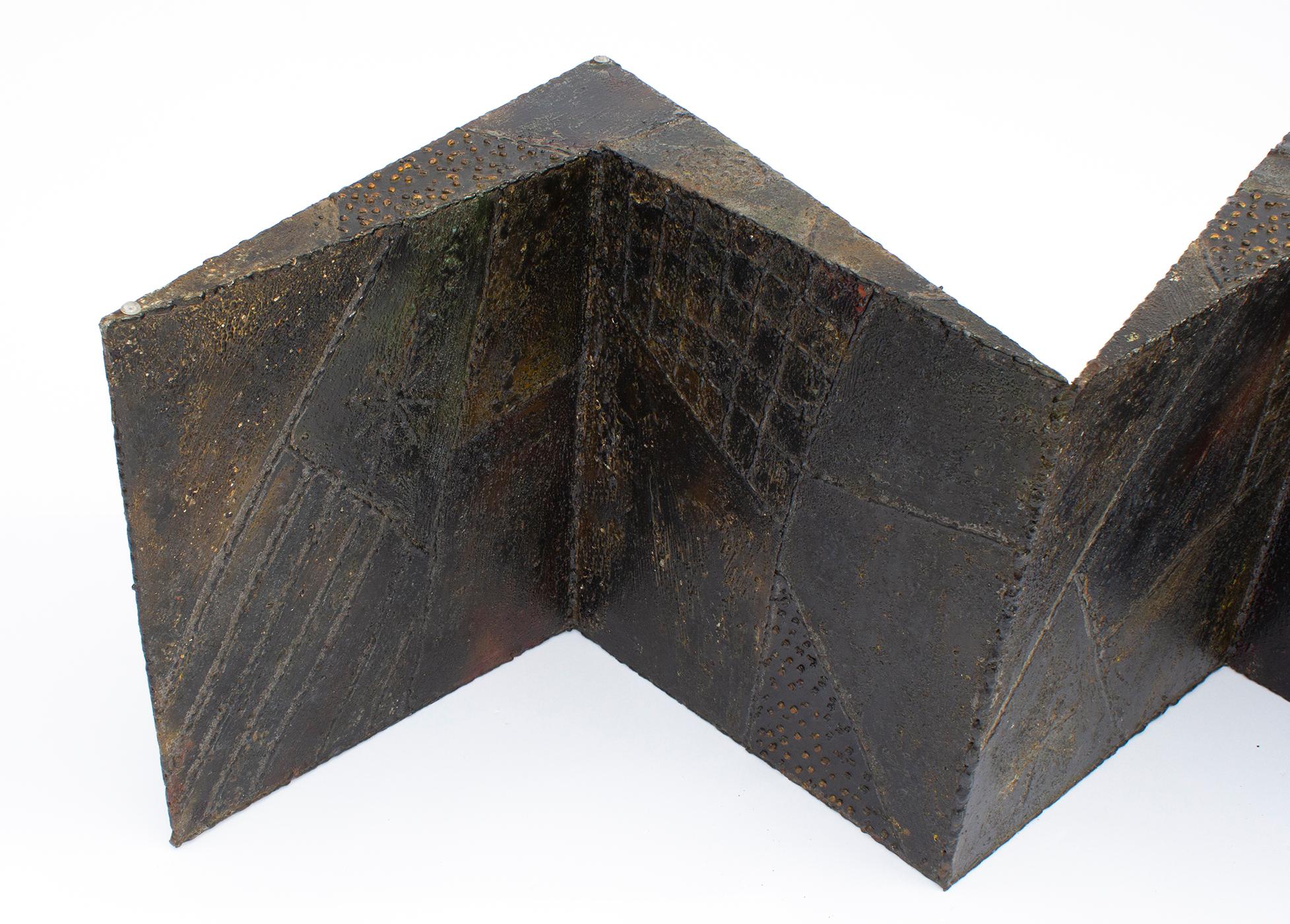 Patinated Model PE-11 Coffee Table by Paul Evans For Sale