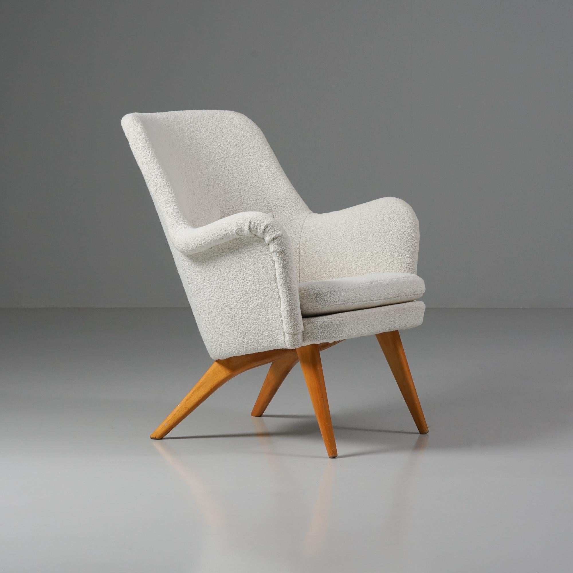 Scandinavian Modern Model Pedro Armchair, Carl Gustaf Hiort af Ornäs, Hiort Tuote Puunveisto, 1950s For Sale