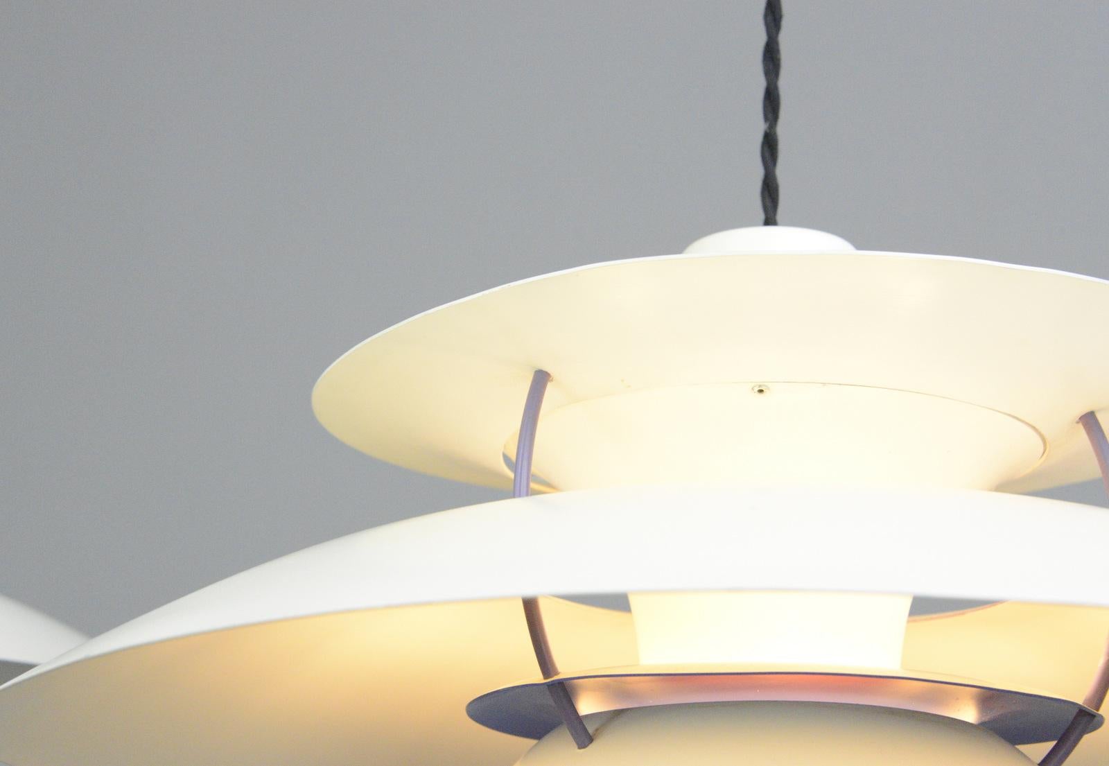 Model PH5 Pendant Lights by Louis Poulson, circa 1960s In Good Condition In Gloucester, GB