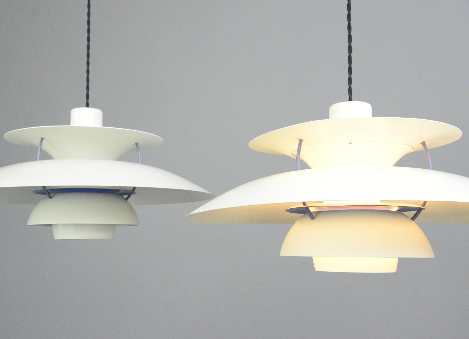 Aluminum Model PH5 Pendant Lights by Louis Poulson, circa 1960s