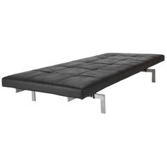 Model PK 80 Leather and Steel Daybed Designed by Poul Kjaerholm