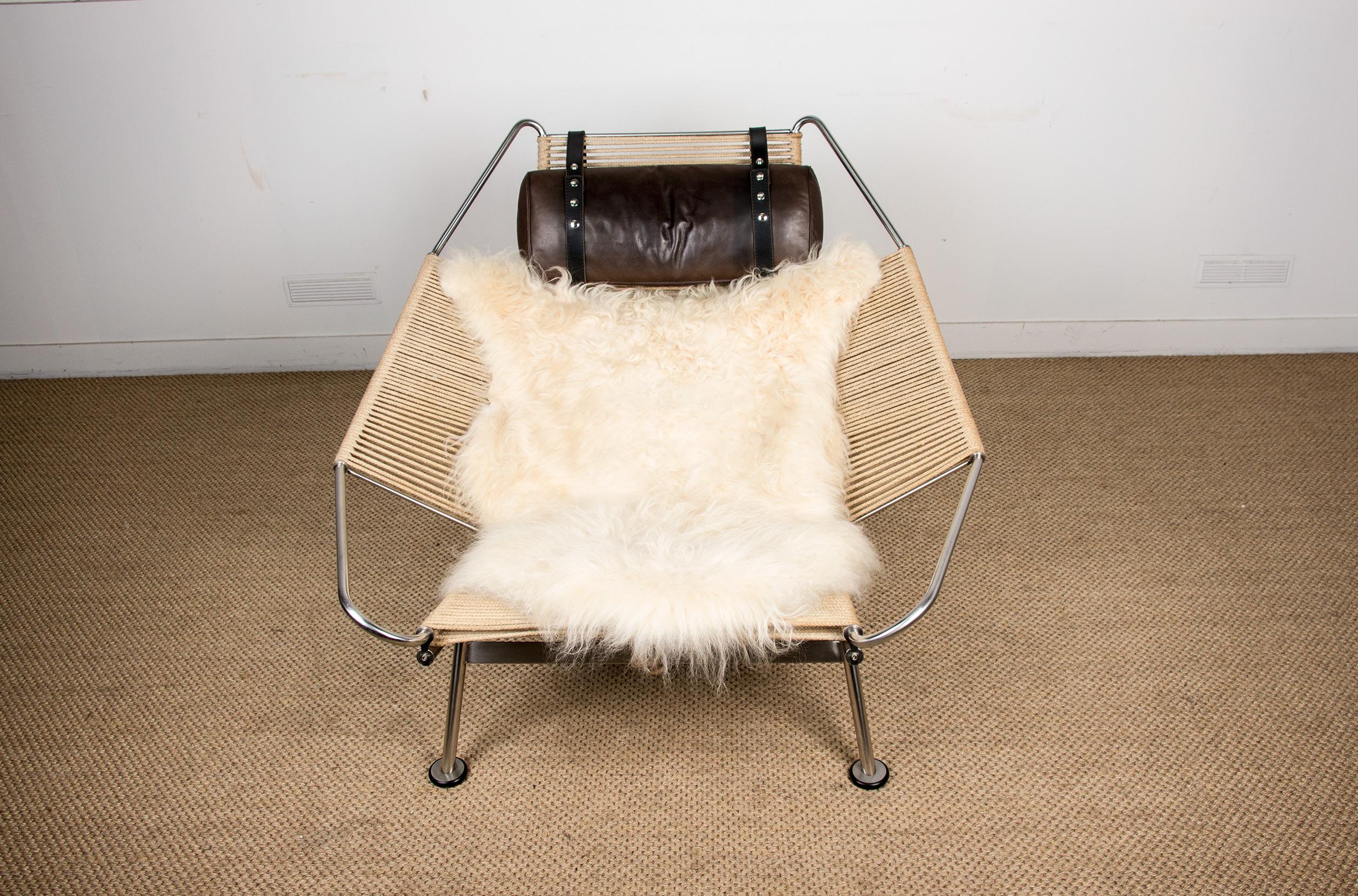 Model PP225 Flag Halyard Lounge Chair by Hans J. Wegner for PP Møbler, 2006 In Good Condition In JOINVILLE-LE-PONT, FR