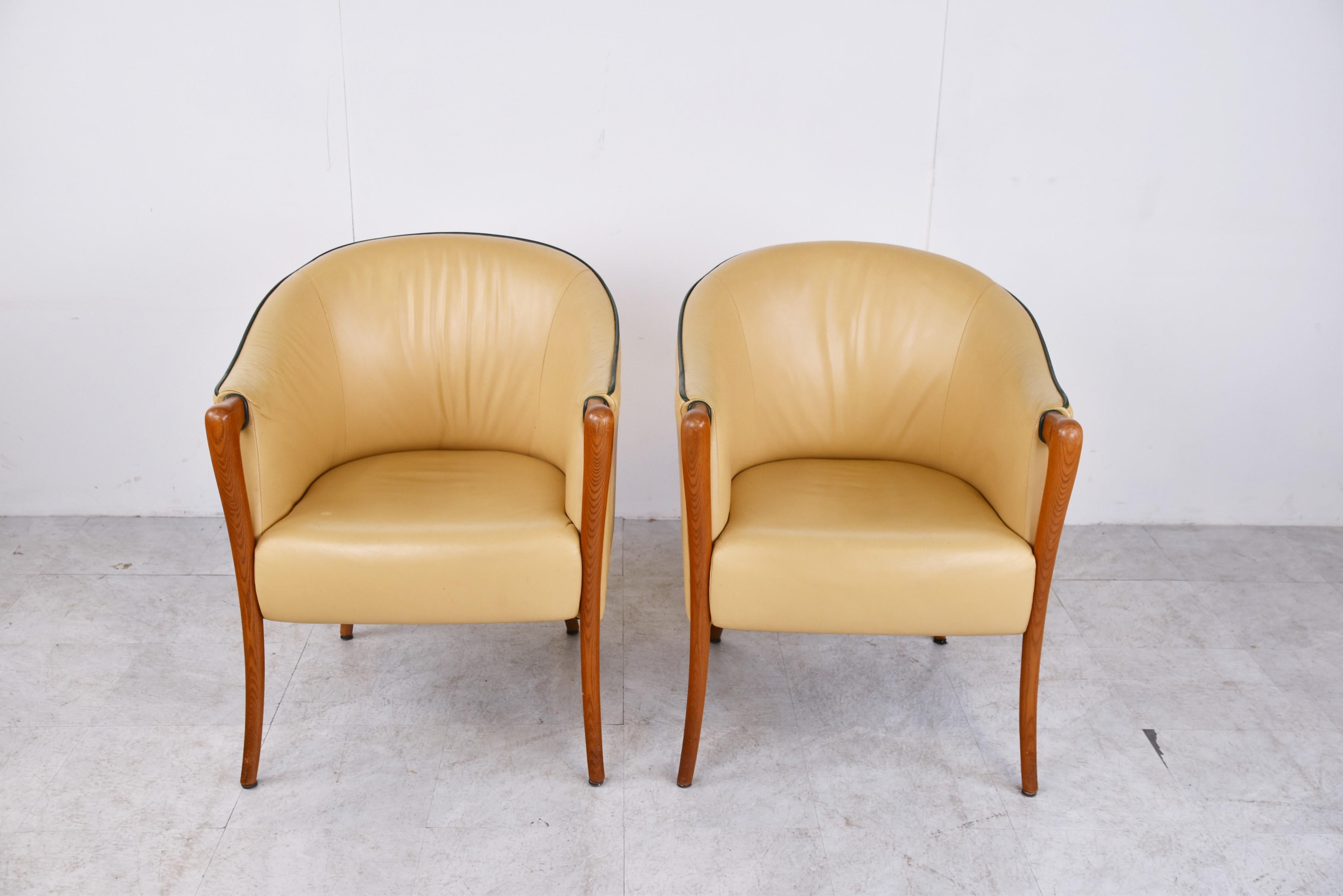 Italian Model Progetti 63340 Lounge Chairs by Umberto Asnago for Giorgetti, 1980s