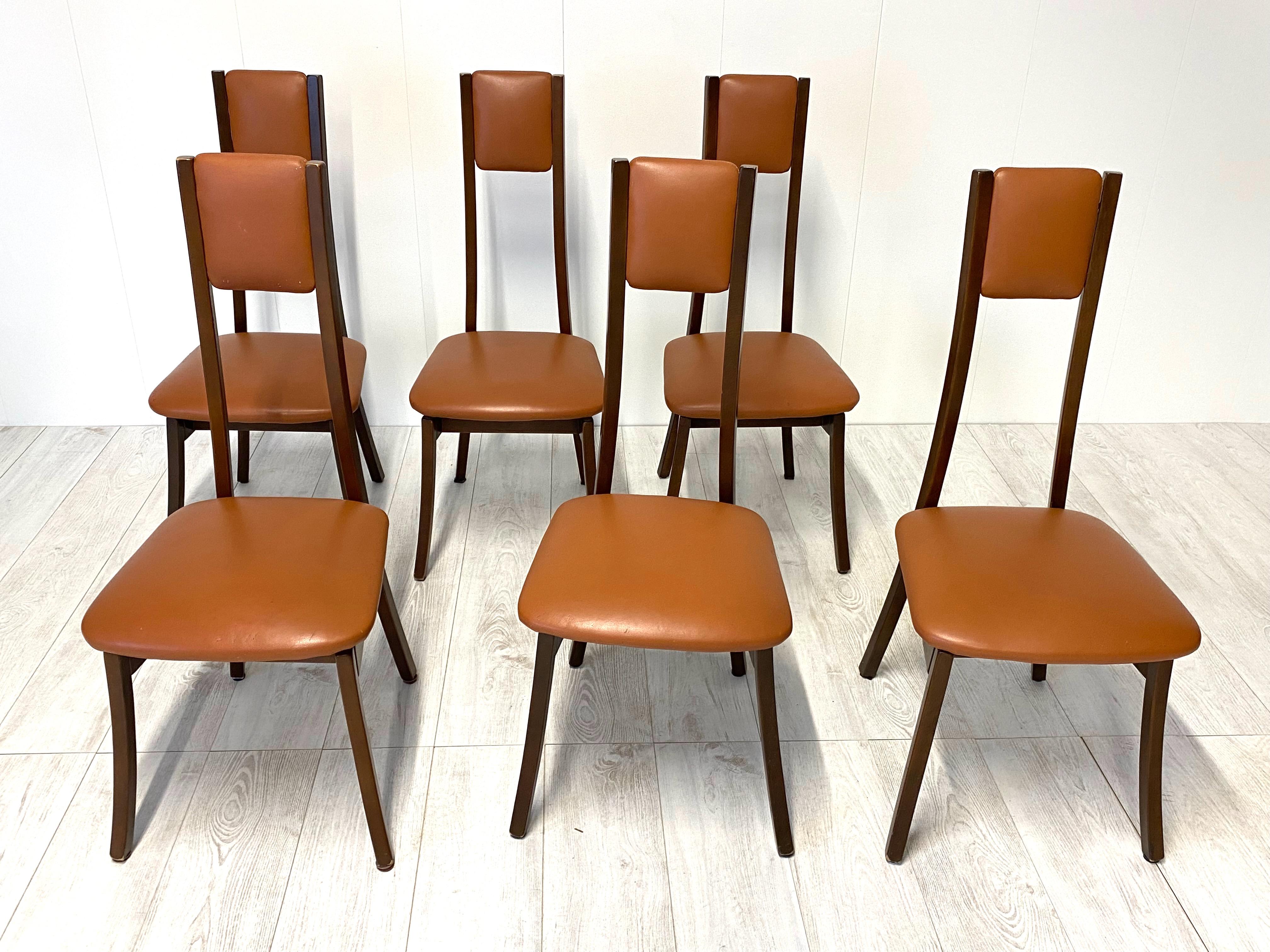 Late 20th Century Model Programma S11 Dining Chairs by Angelo Mangiarotti, Set of 6 For Sale