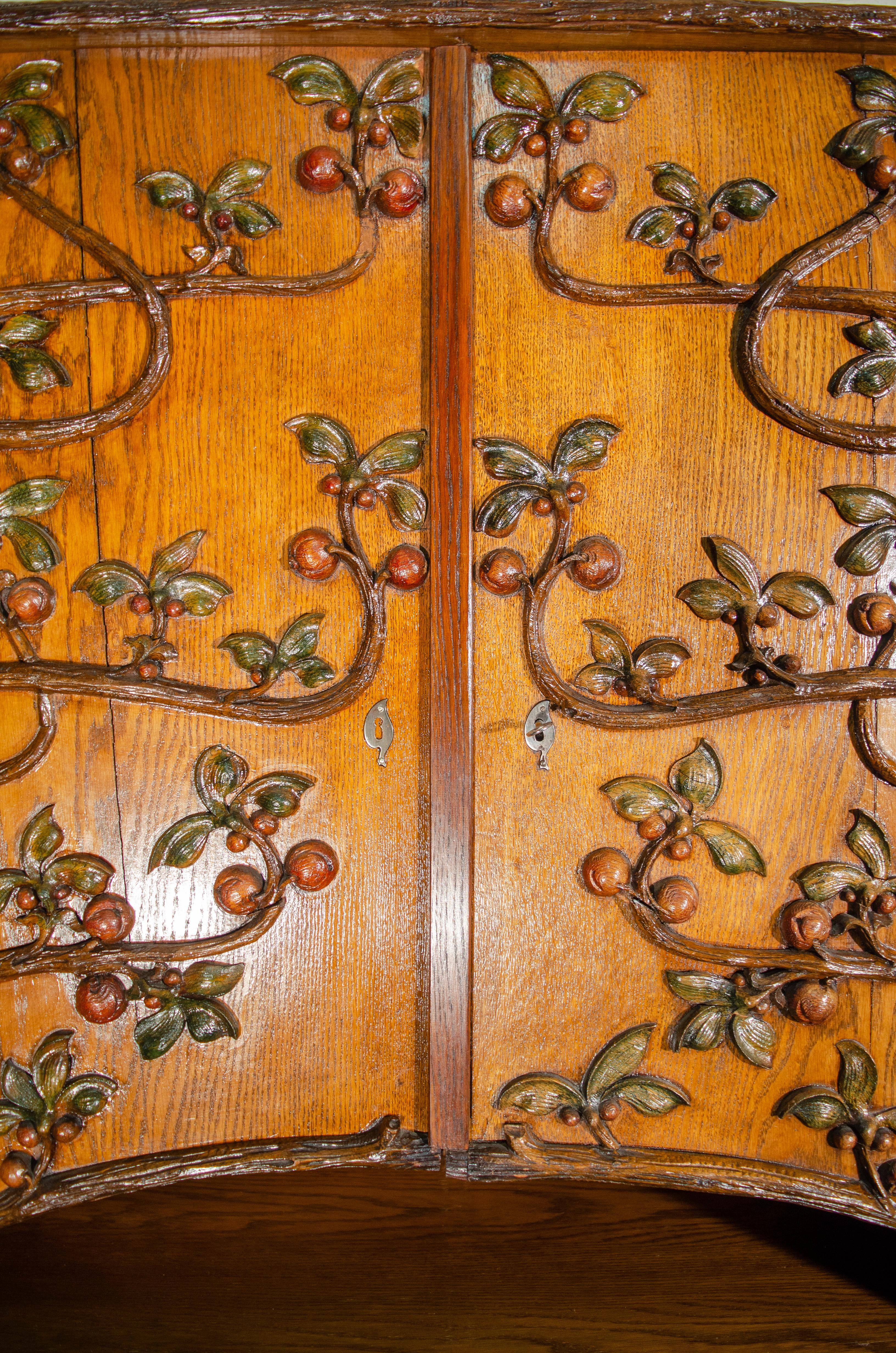 Arts and Crafts Hunting Cabinet Rax, 1890s For Sale