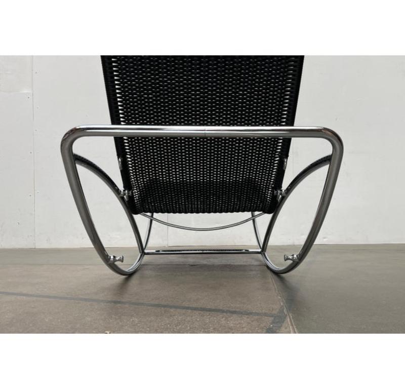 Model S 828 Chaise Longue Schaukelstuhl aus Stahlrohr von Torben, 1980er Jahre im Angebot 4