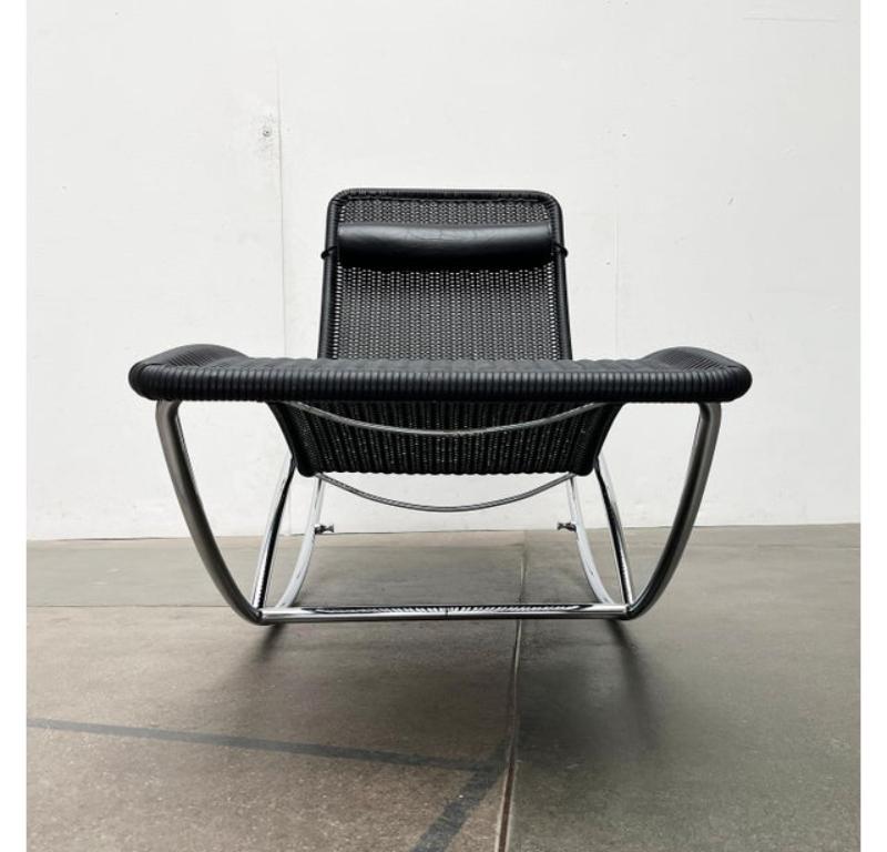 Model S 828 Chaise Longue Schaukelstuhl aus Stahlrohr von Torben, 1980er Jahre im Angebot 7