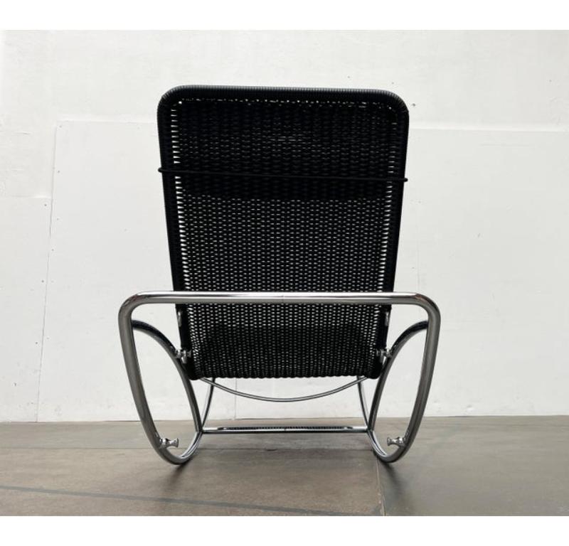 Model S 828 Chaise Longue Schaukelstuhl aus Stahlrohr von Torben, 1980er Jahre im Angebot 9