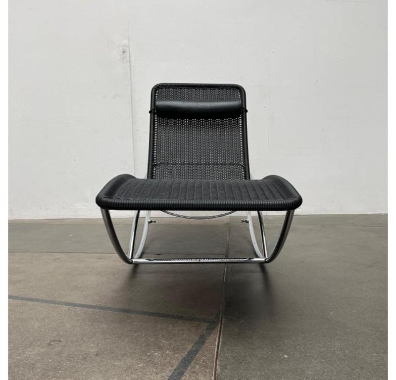 Model S 828 Chaise Longue Schaukelstuhl aus Stahlrohr von Torben, 1980er Jahre im Angebot 10