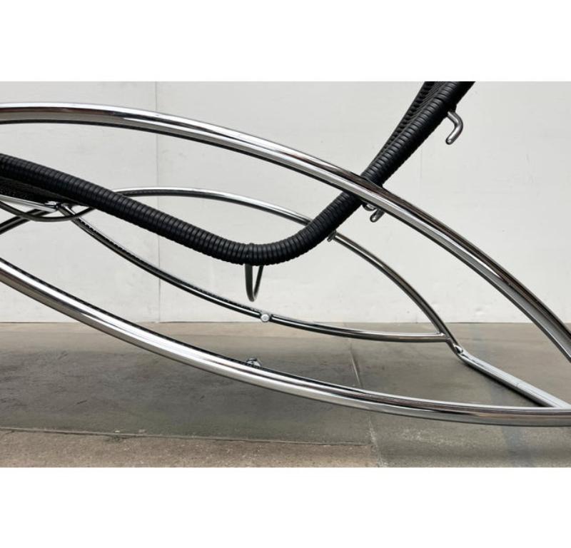 Model S 828 Chaise Longue Schaukelstuhl aus Stahlrohr von Torben, 1980er Jahre (20. Jahrhundert) im Angebot