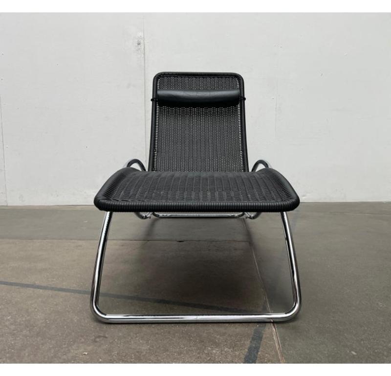 Model S 828 Chaise Longue Schaukelstuhl aus Stahlrohr von Torben, 1980er Jahre im Angebot 2